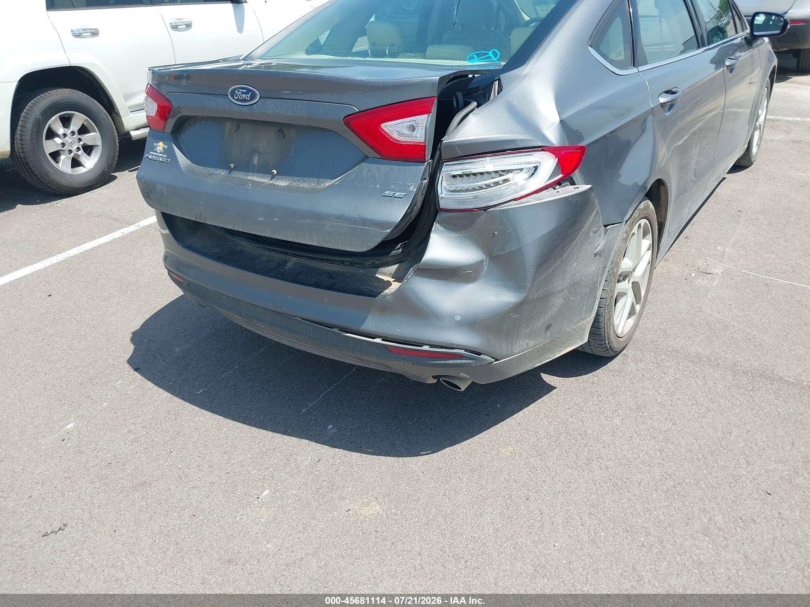 2014 Ford Fusion Se Gray vin: 3FA6P0H76ER311338