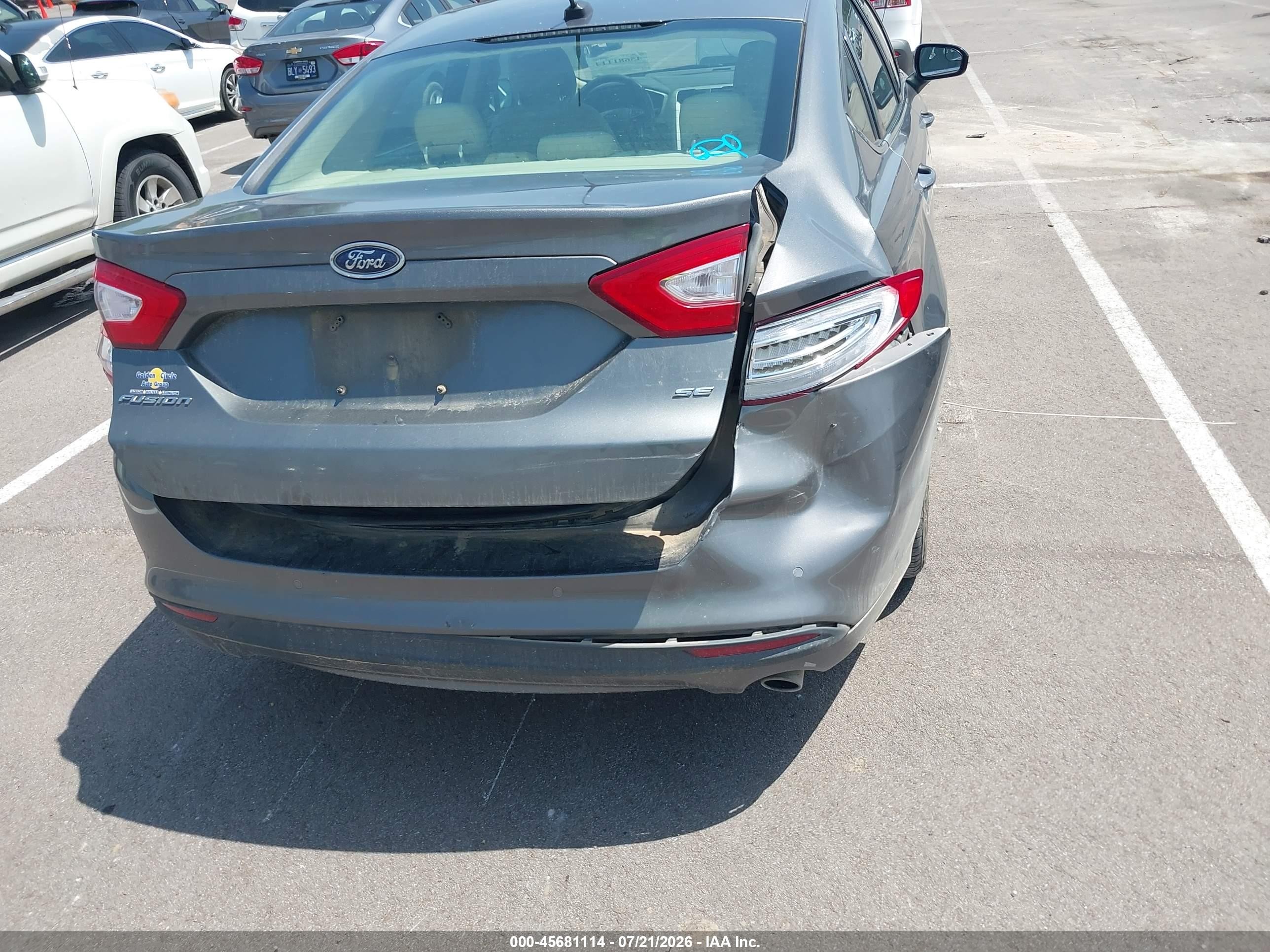 2014 Ford Fusion Se Gray vin: 3FA6P0H76ER311338