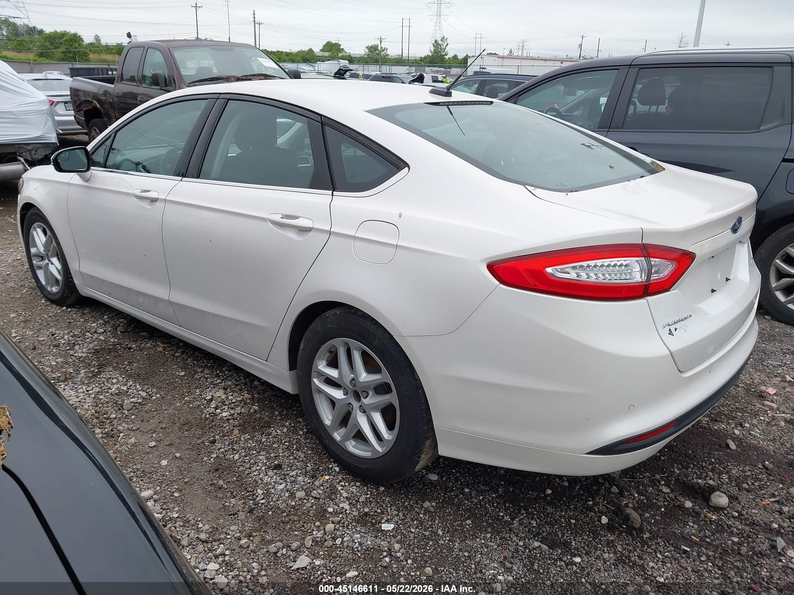 2014 Ford Fusion Se White vin: 3FA6P0H76ER375914