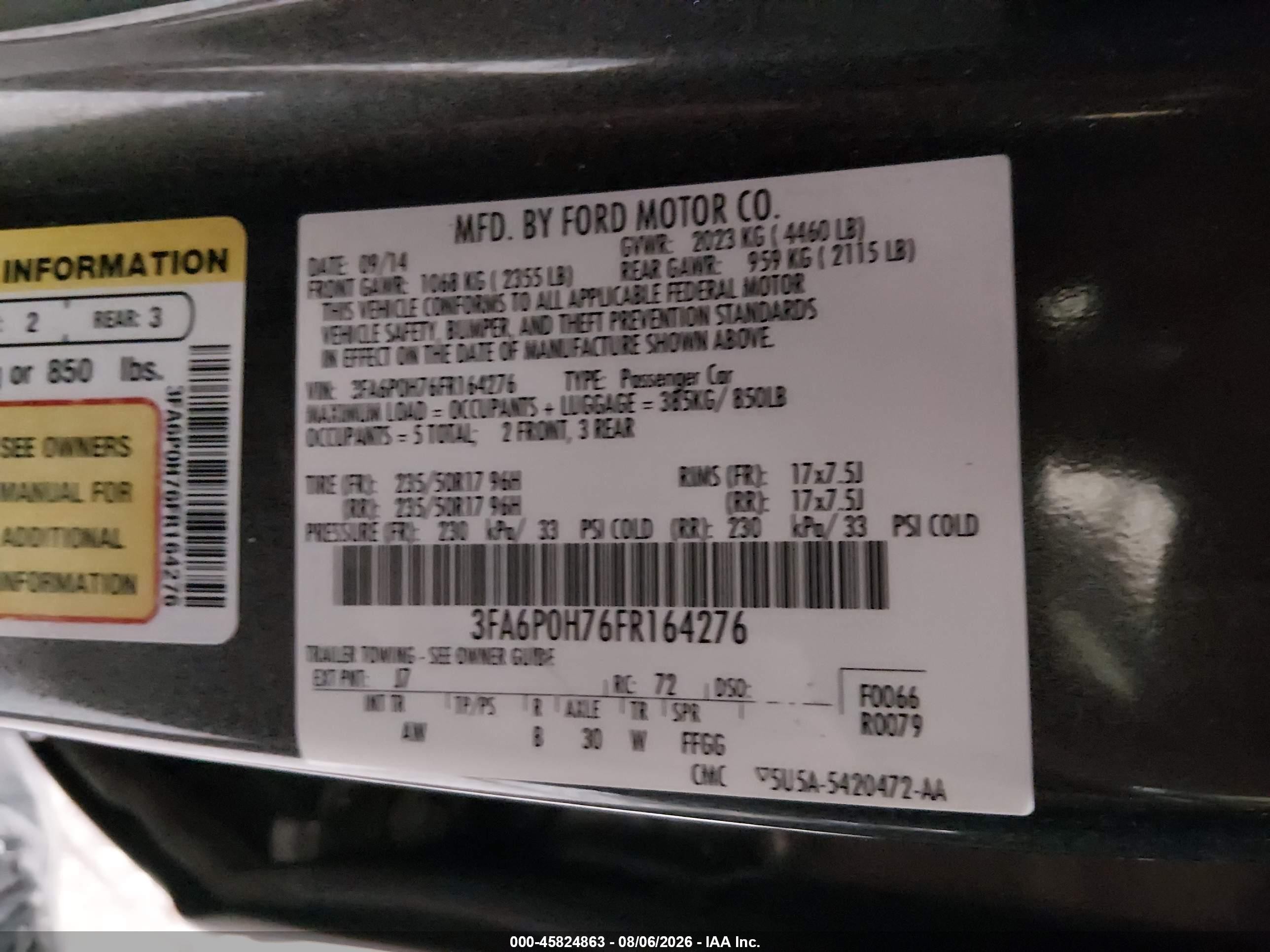 2015 Ford Fusion Se Gray vin: 3FA6P0H76FR164276