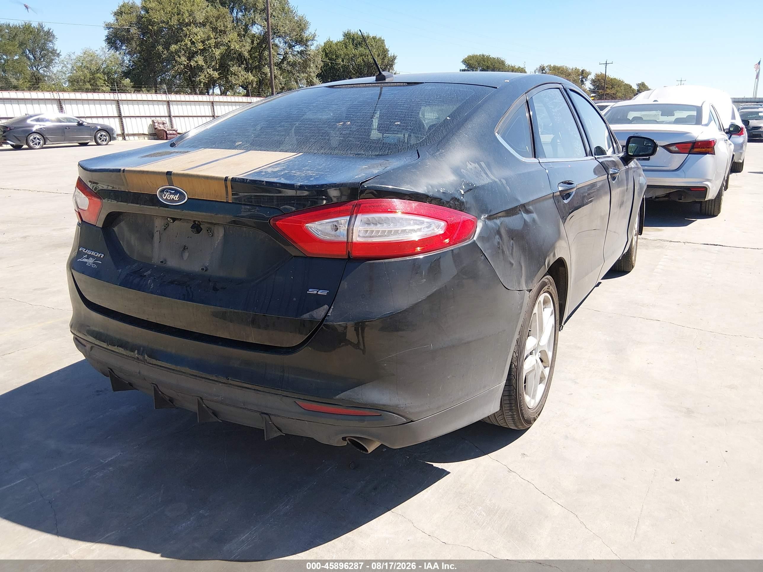2015 Ford Fusion Se Черный vin: 3FA6P0H76FR168375