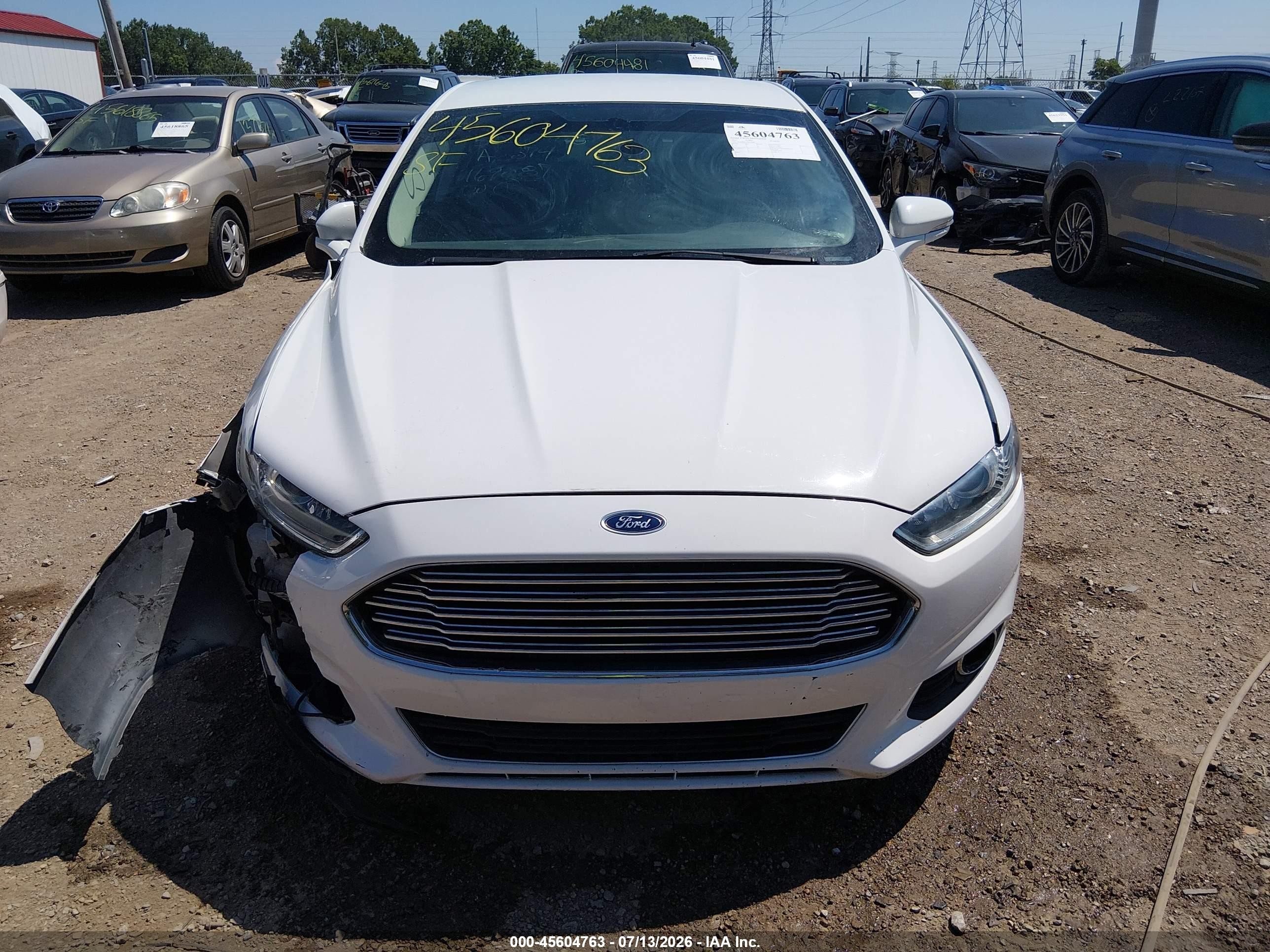 2015 Ford Fusion Se White vin: 3FA6P0H76FR169087