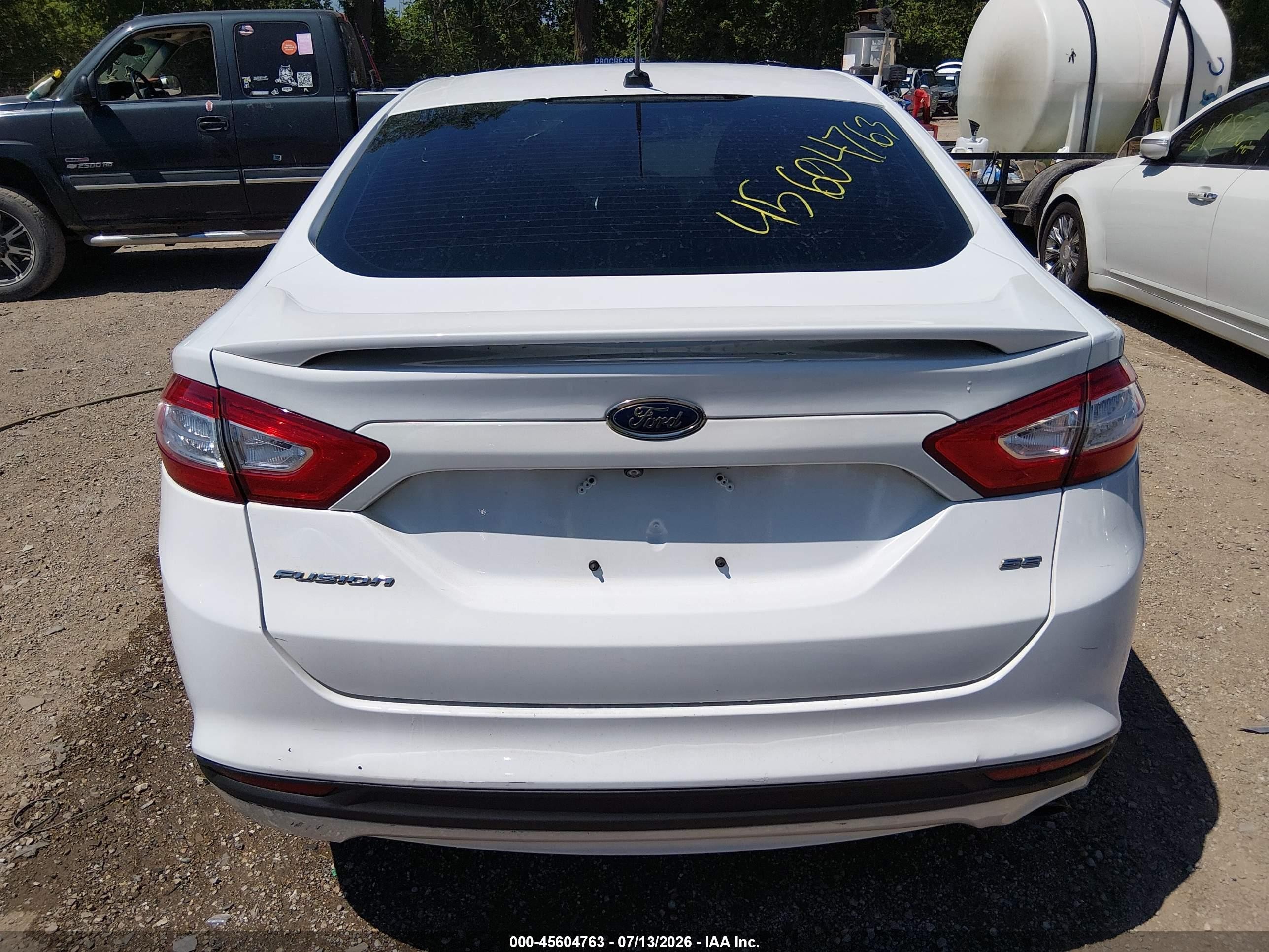 2015 Ford Fusion Se White vin: 3FA6P0H76FR169087