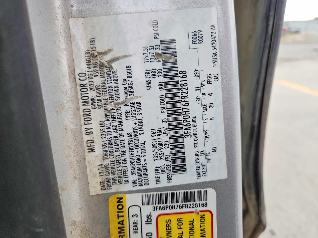 2015 Ford Fusion Se Silver vin: 3FA6P0H76FR228168
