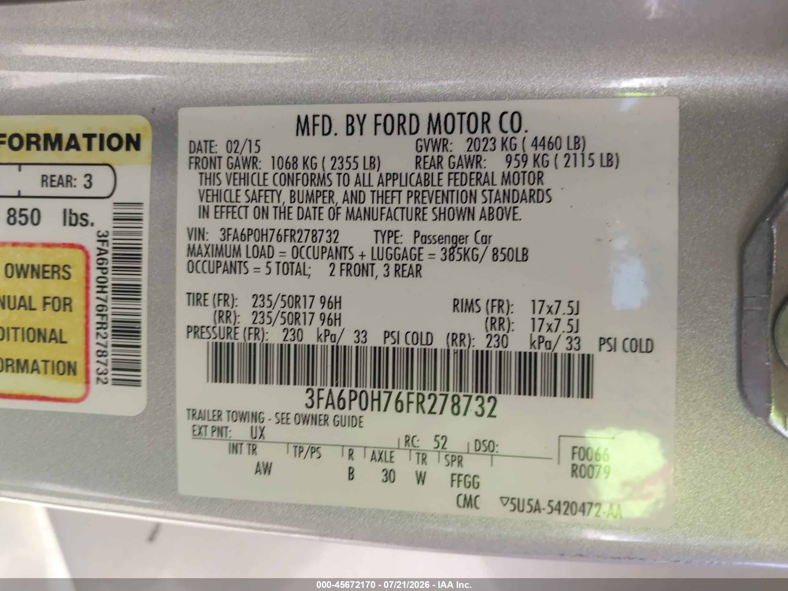 2015 Ford Fusion Se Серебряный vin: 3FA6P0H76FR278732
