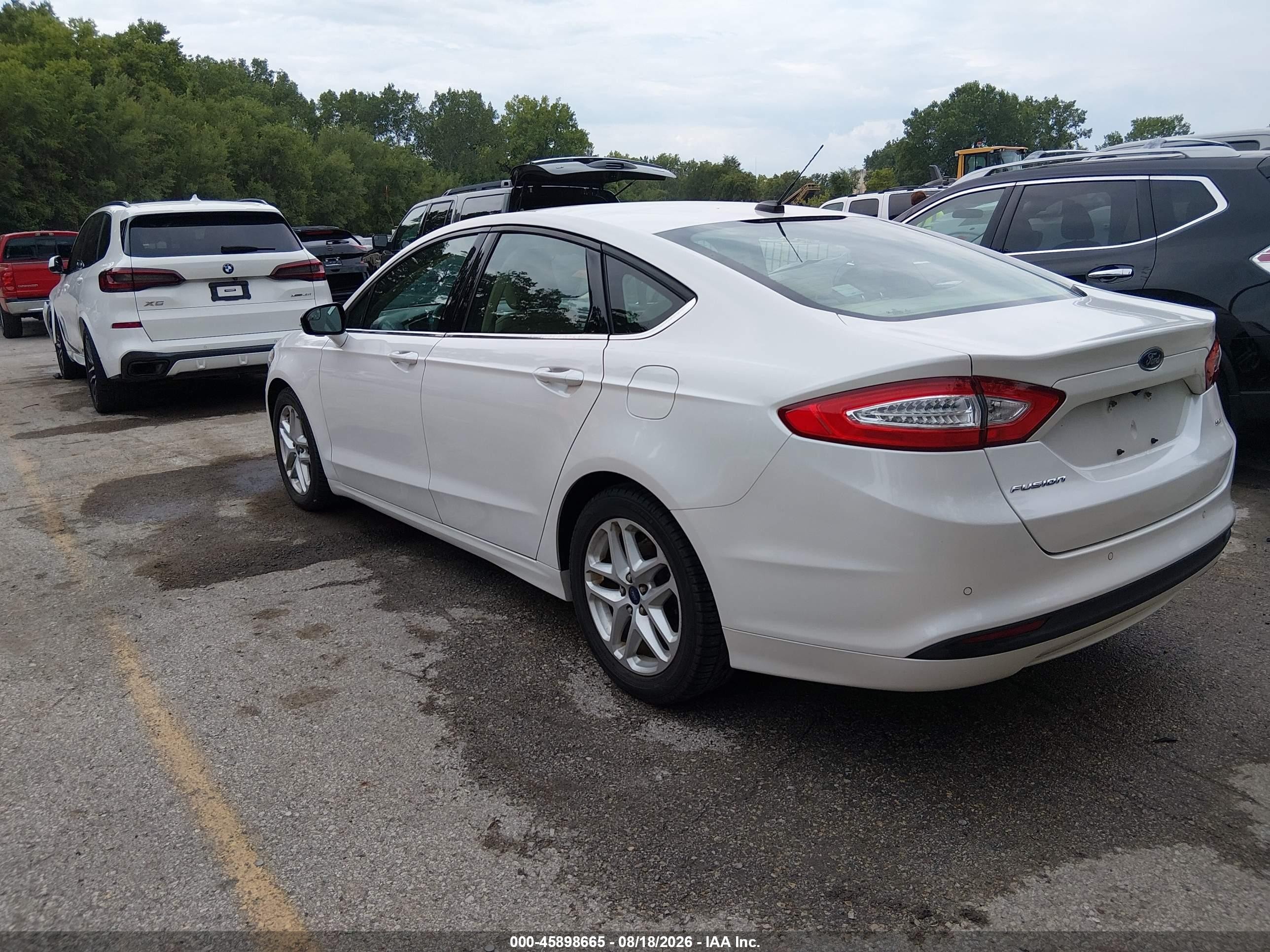 2015 Ford Fusion Se White vin: 3FA6P0H76FR293411