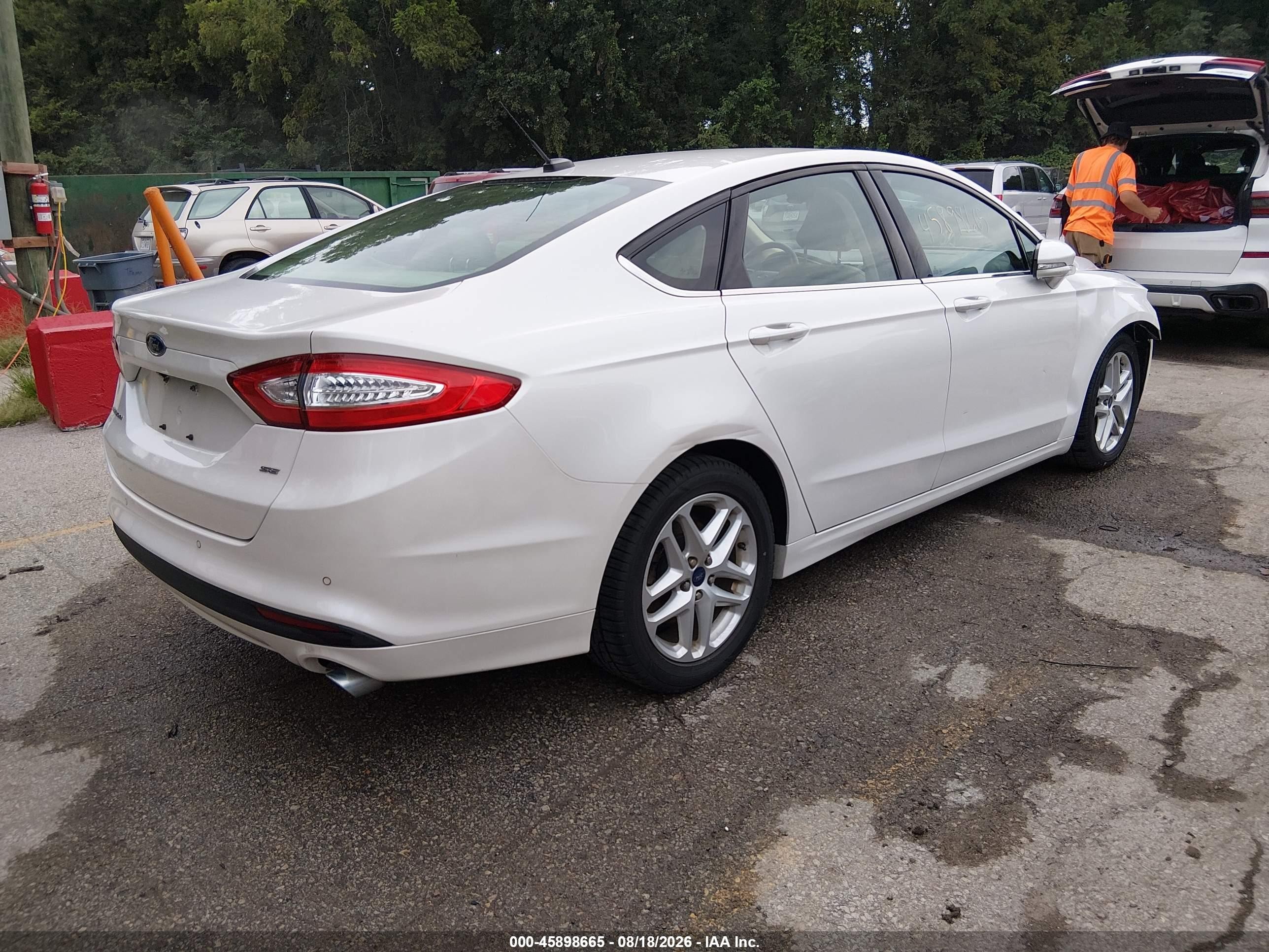 2015 Ford Fusion Se White vin: 3FA6P0H76FR293411