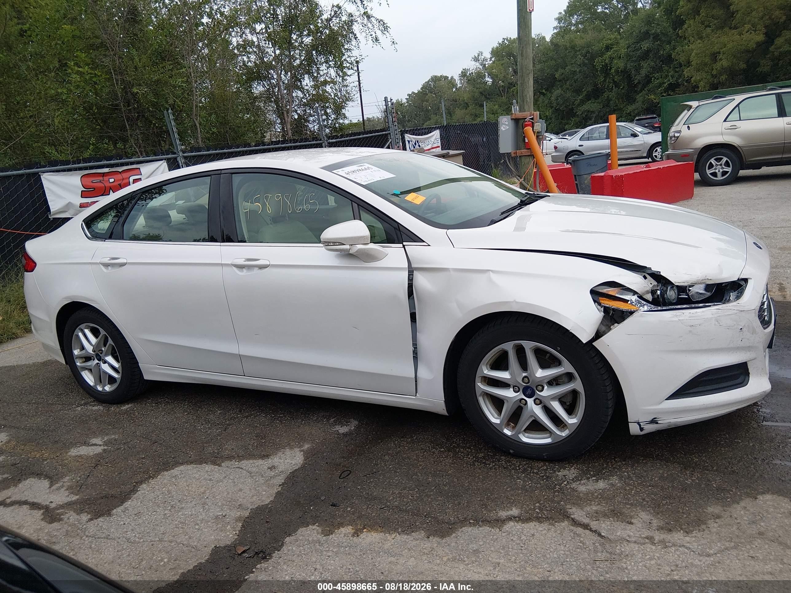 2015 Ford Fusion Se White vin: 3FA6P0H76FR293411