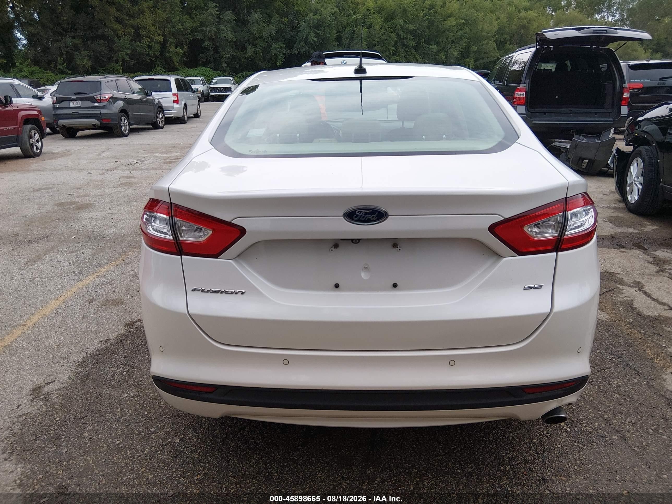 2015 Ford Fusion Se White vin: 3FA6P0H76FR293411