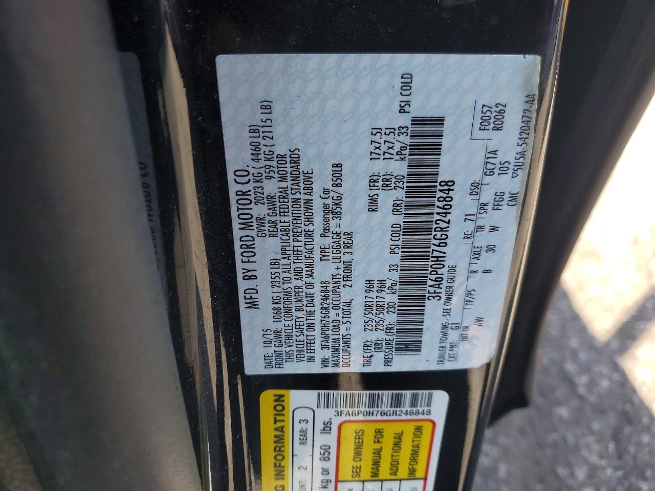 2016 Ford Fusion Se Black vin: 3FA6P0H76GR246848