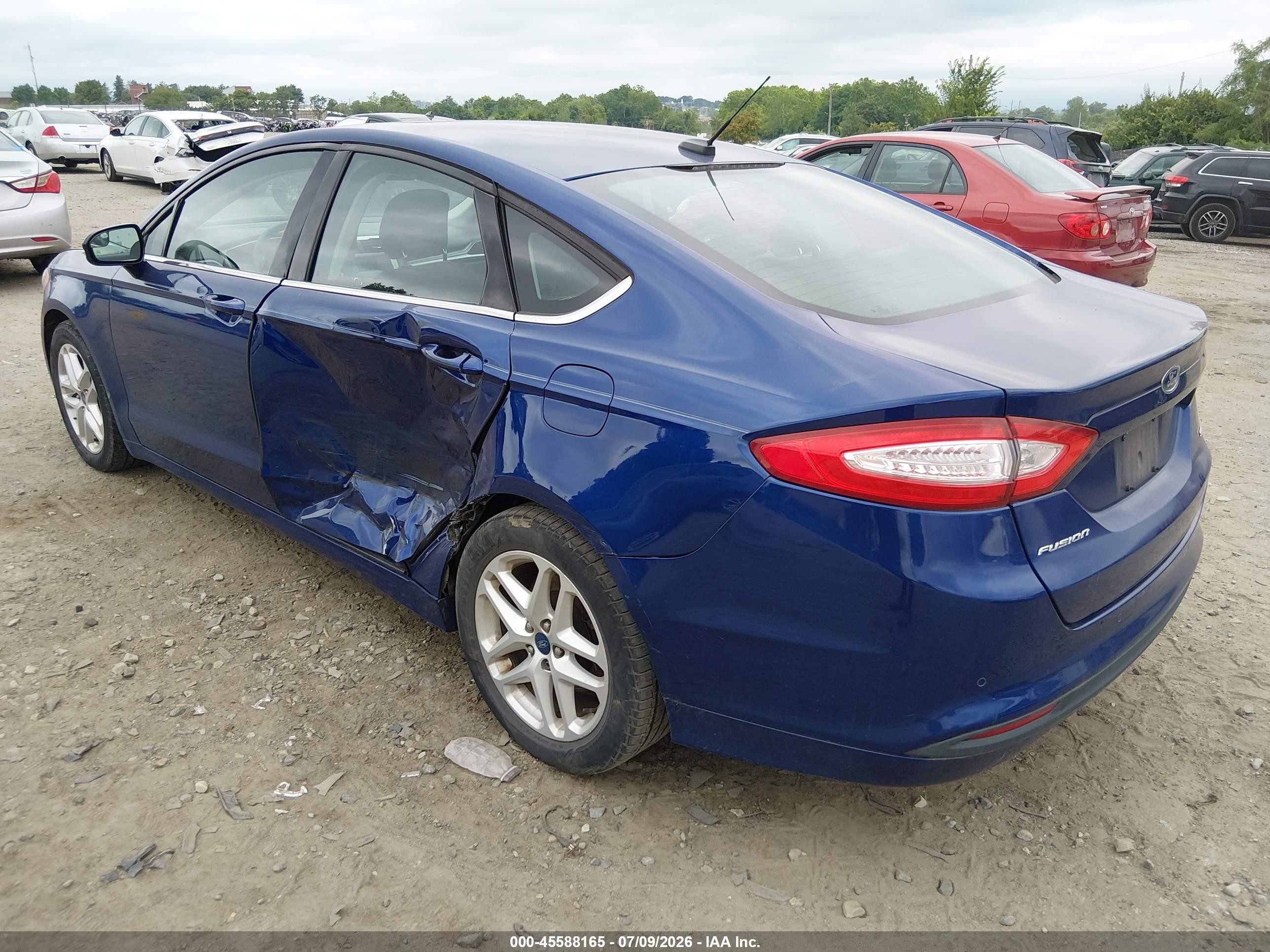 2013 Ford Fusion Se Blue vin: 3FA6P0H77DR130098