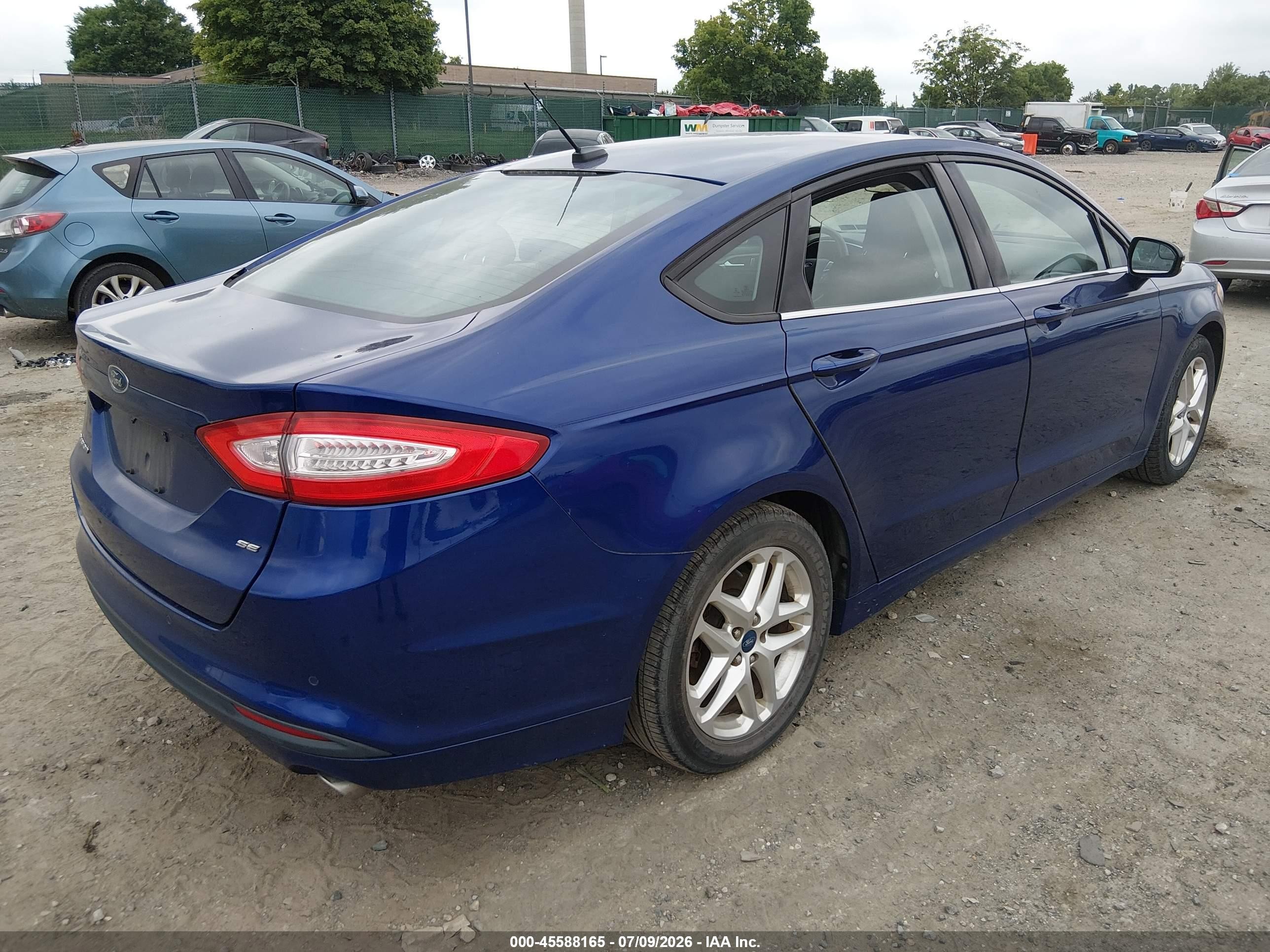 2013 Ford Fusion Se Blue vin: 3FA6P0H77DR130098