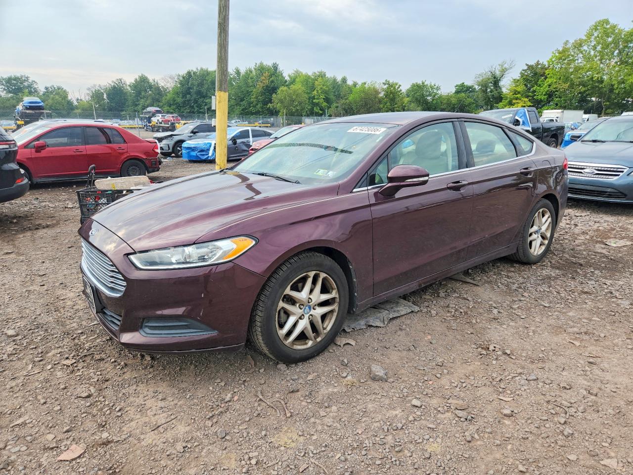 2013 Ford Fusion Se Maroon vin: 3FA6P0H77DR138900