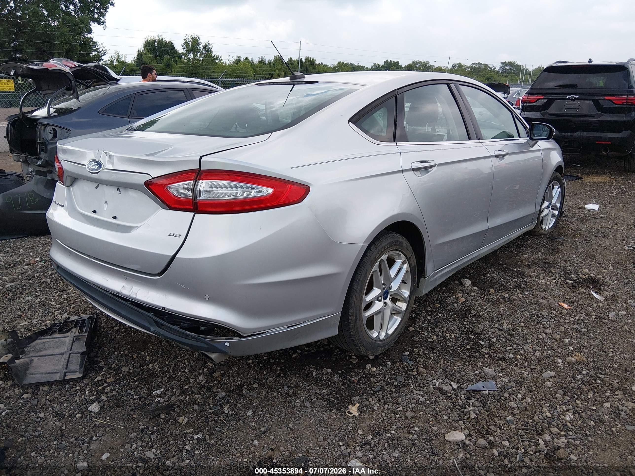 2013 Ford Fusion Se Silver vin: 3FA6P0H77DR185666