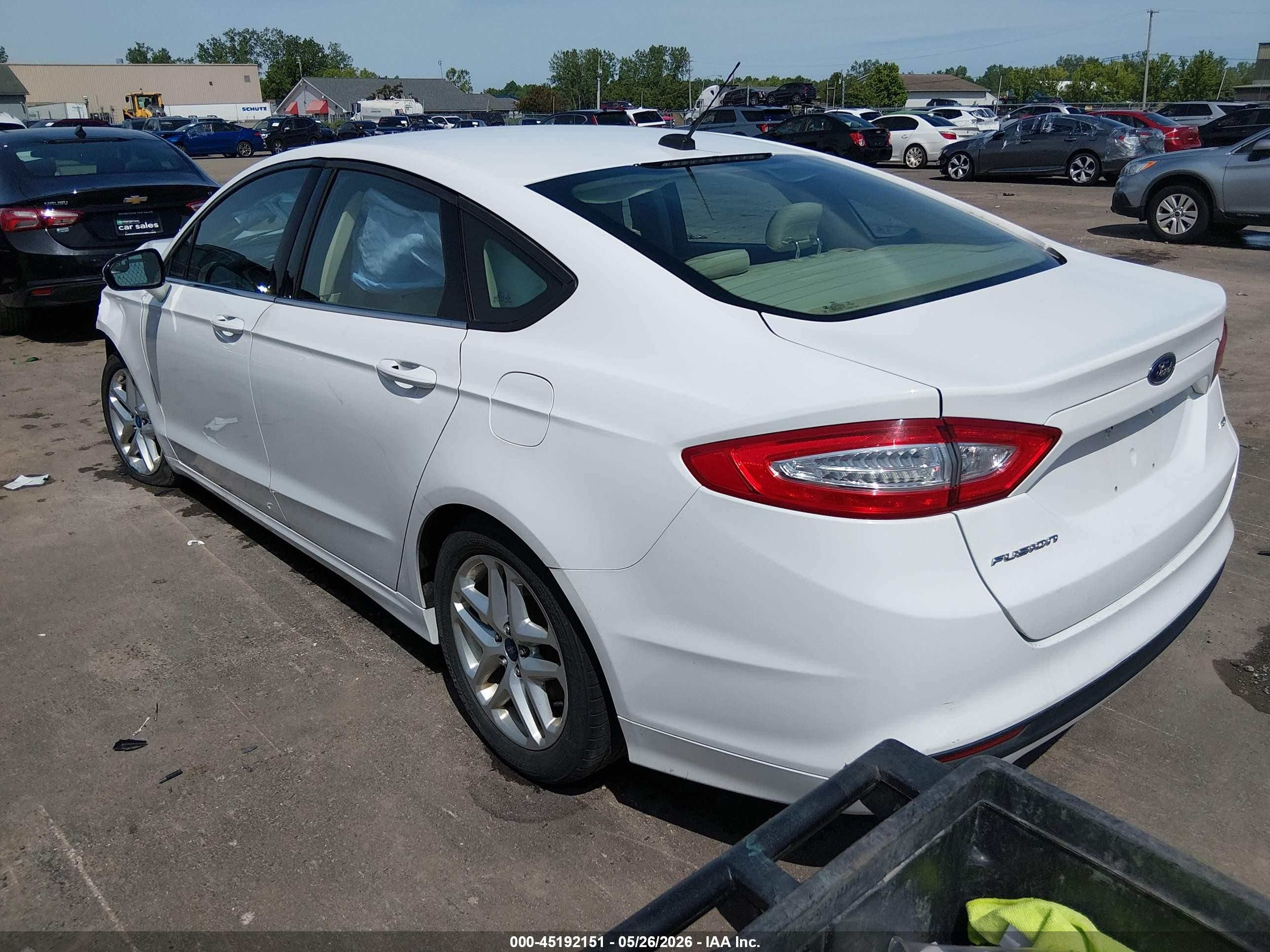 2013 Ford Fusion Se White vin: 3FA6P0H77DR204815