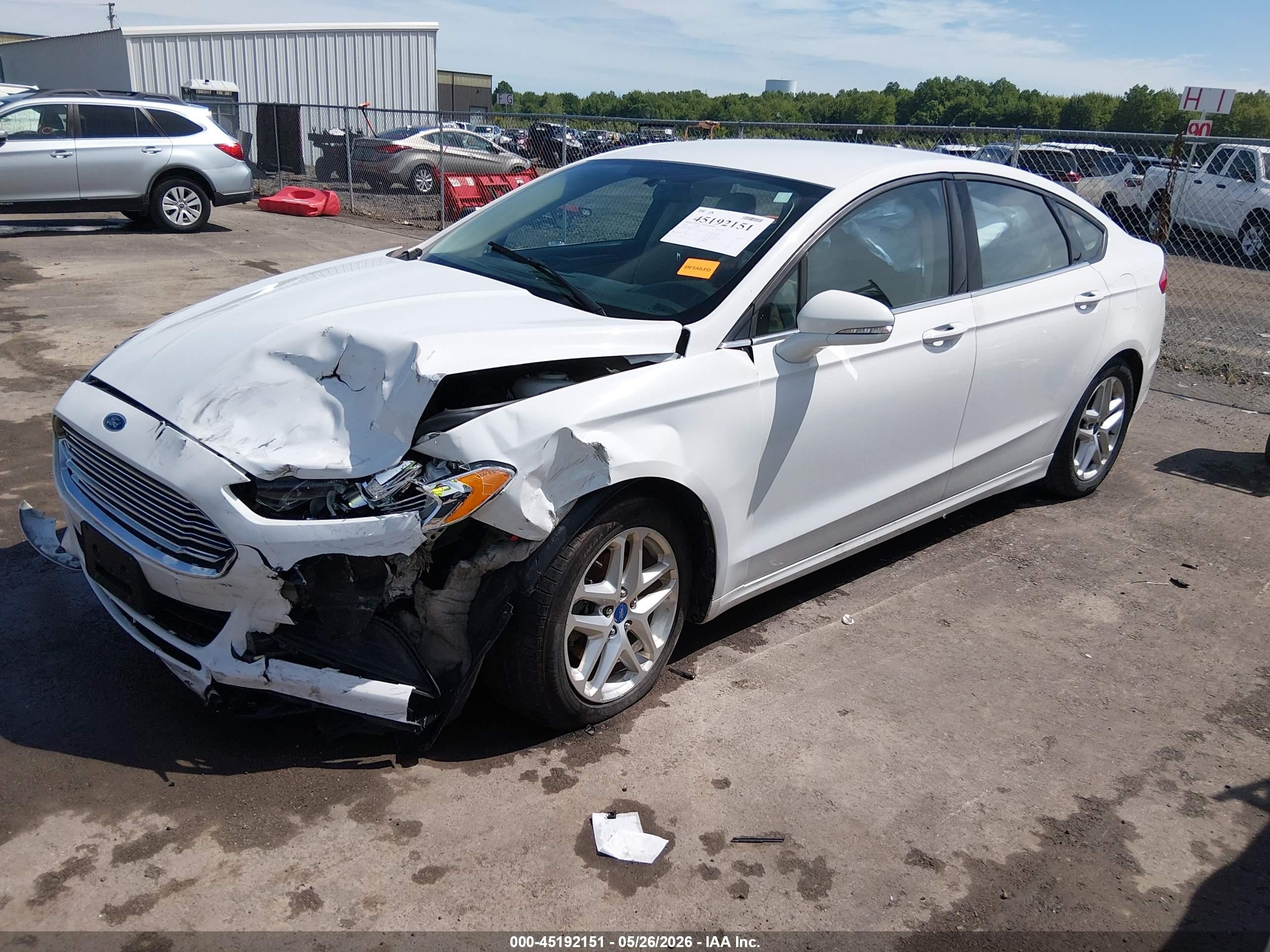 2013 Ford Fusion Se White vin: 3FA6P0H77DR204815