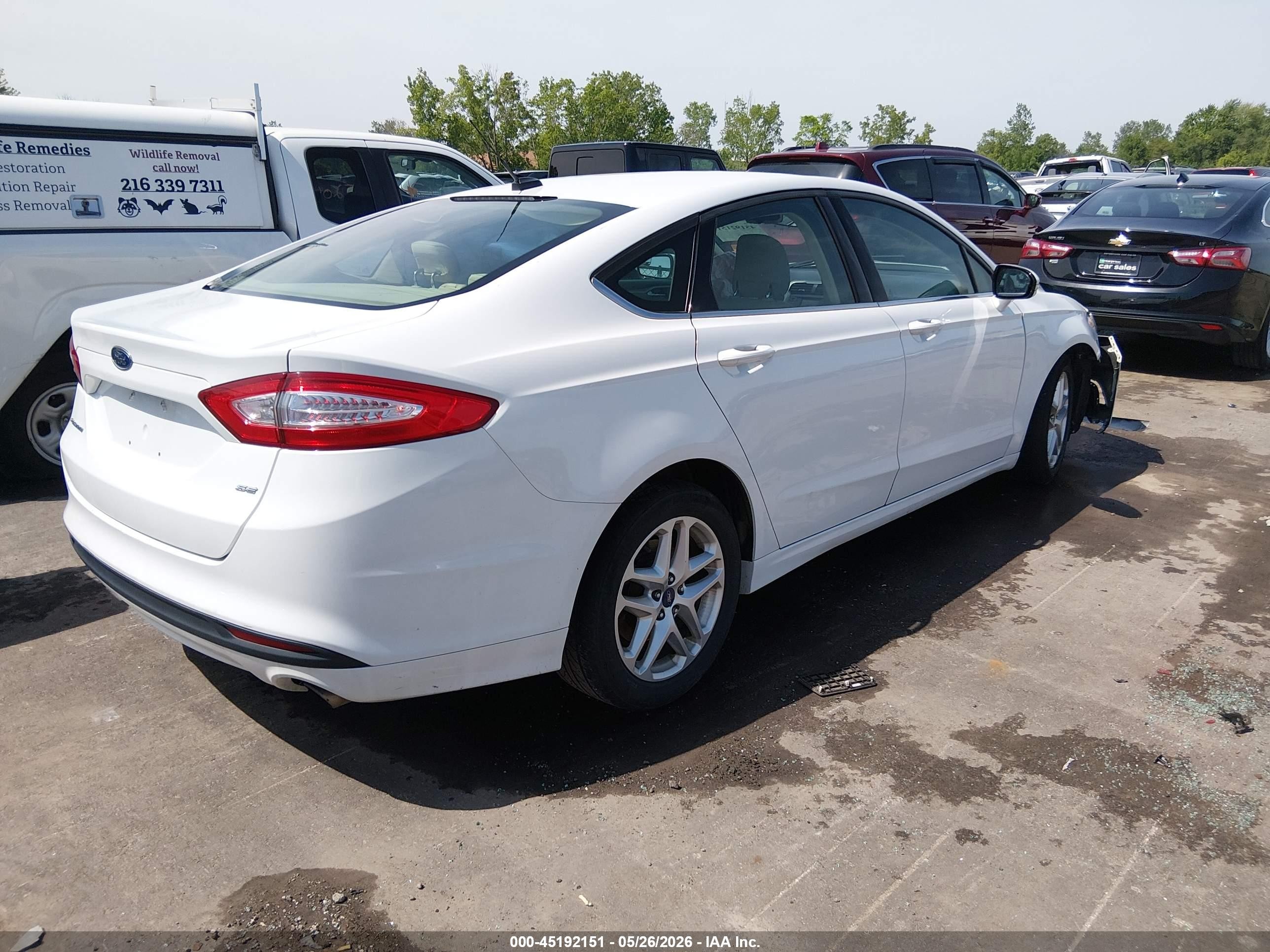 2013 Ford Fusion Se White vin: 3FA6P0H77DR204815