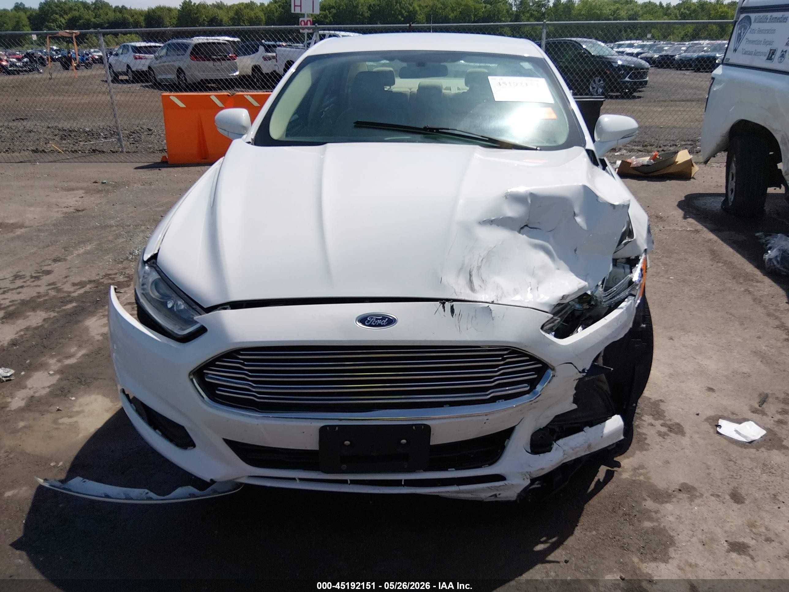 2013 Ford Fusion Se White vin: 3FA6P0H77DR204815