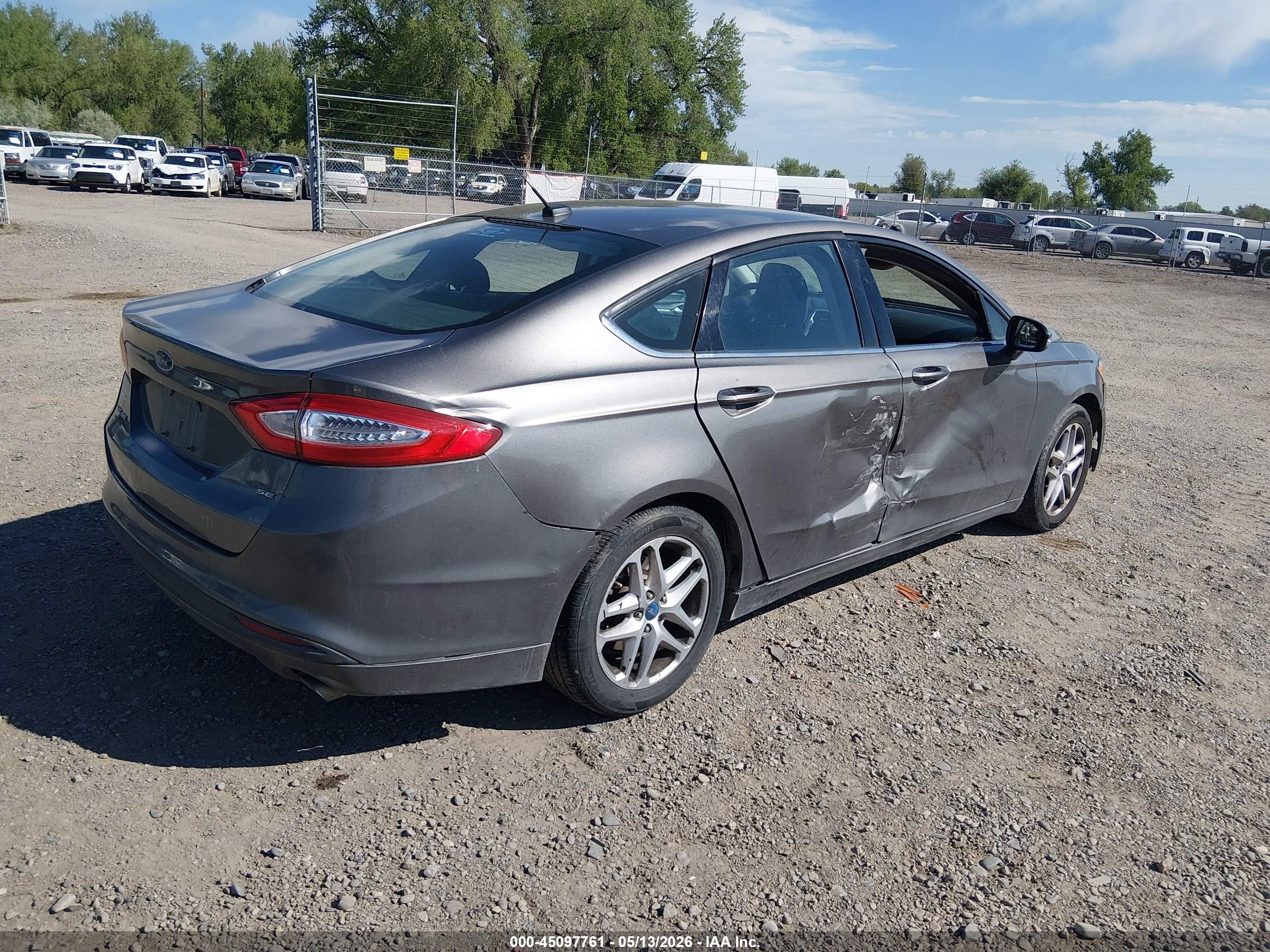 2013 Ford Fusion Se Gray vin: 3FA6P0H77DR248443