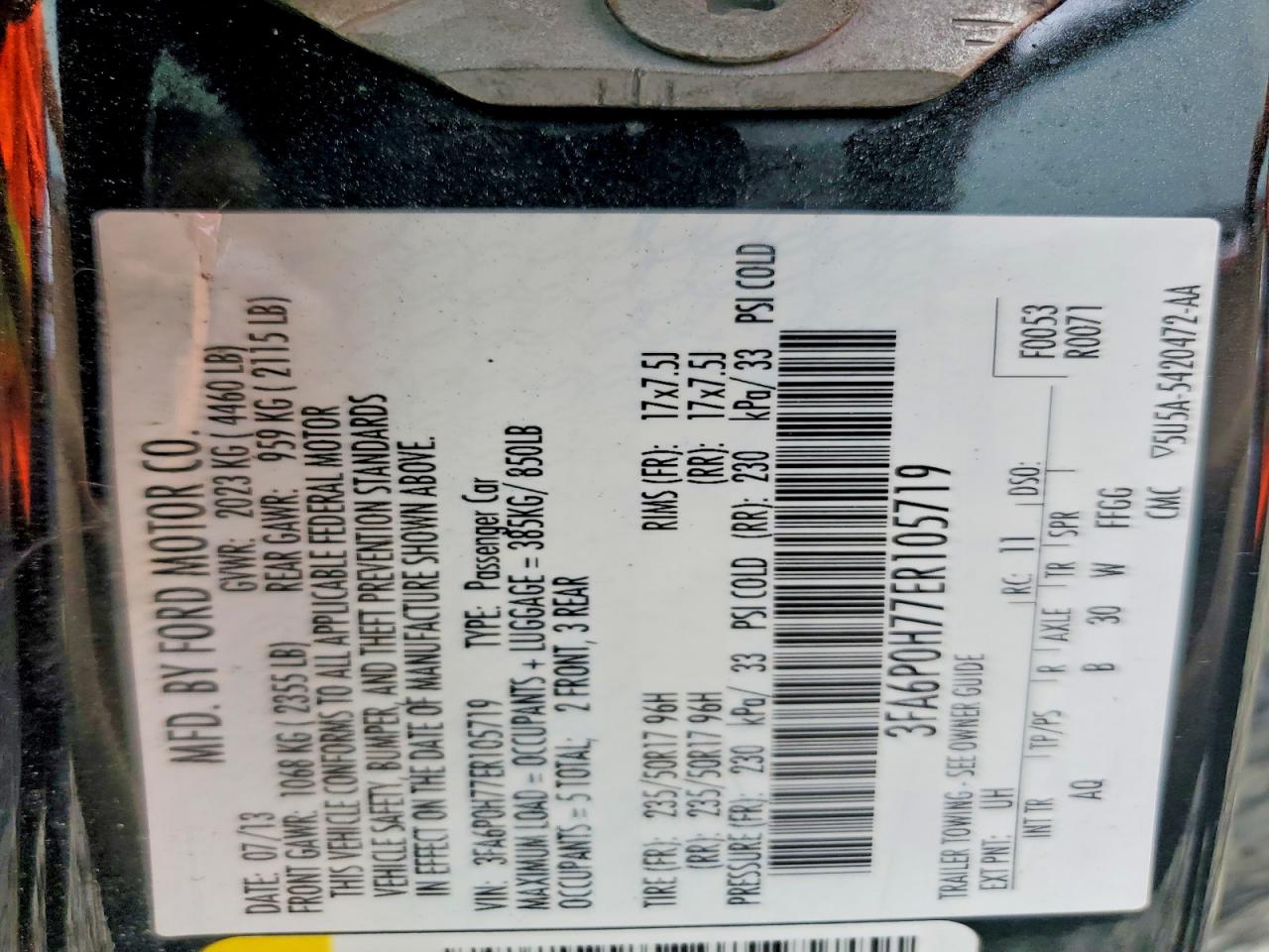 2014 Ford Fusion Se Black vin: 3FA6P0H77ER105719