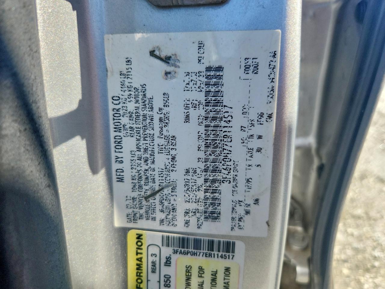 2014 Ford Fusion Se Silver vin: 3FA6P0H77ER114517