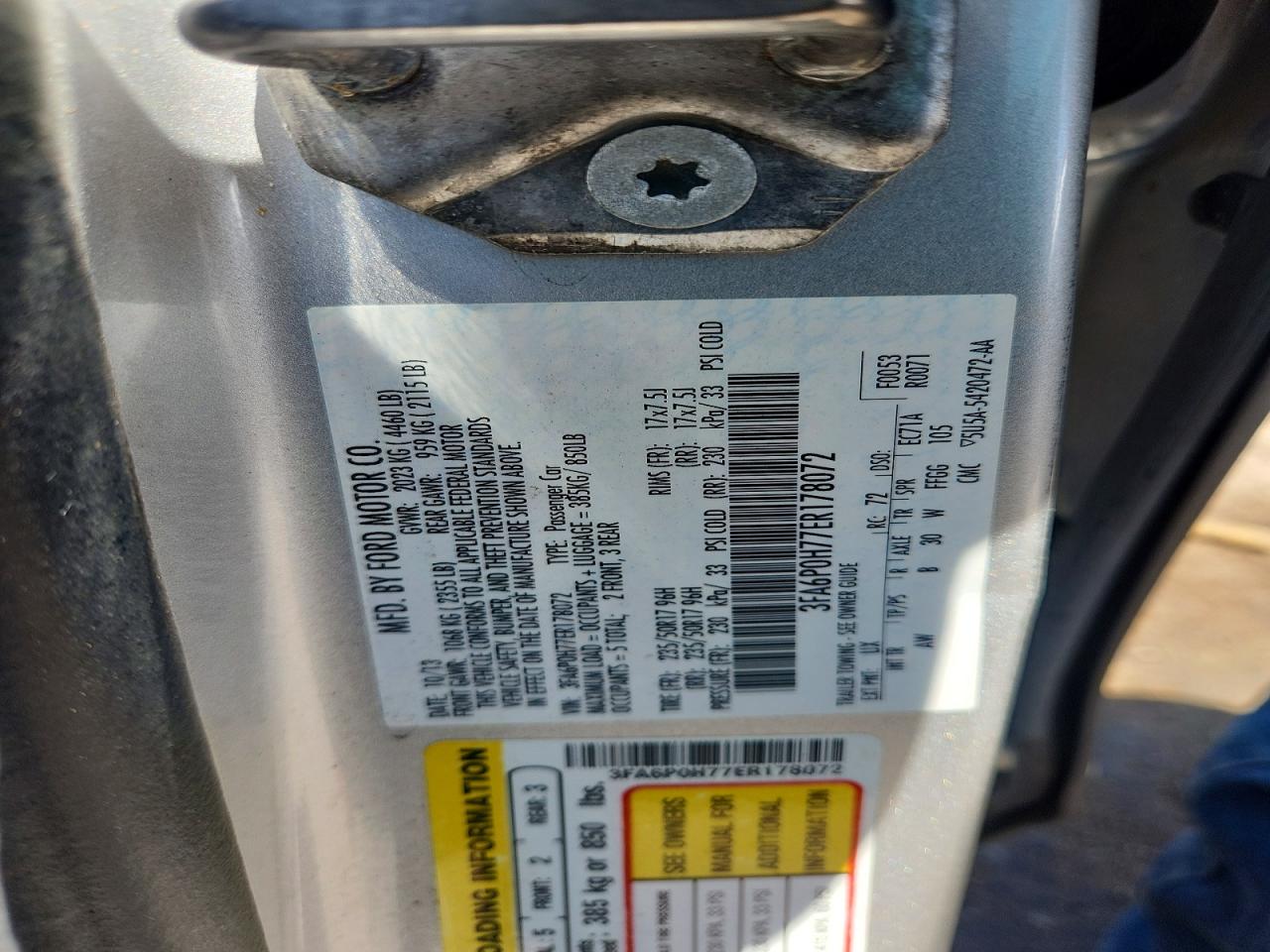 2014 Ford Fusion Se Silver vin: 3FA6P0H77ER178072
