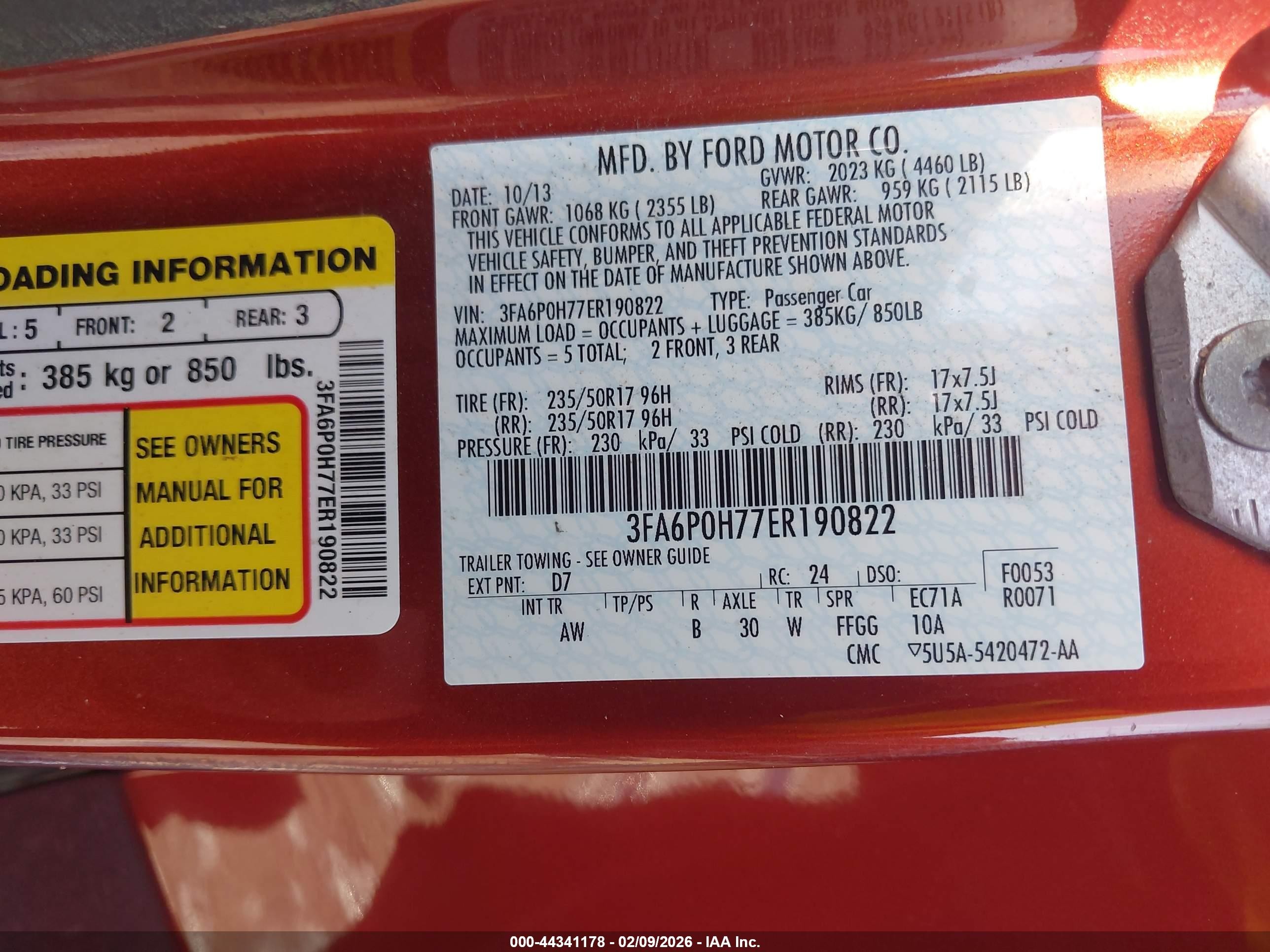 2014 Ford Fusion Se Maroon vin: 3FA6P0H77ER190822