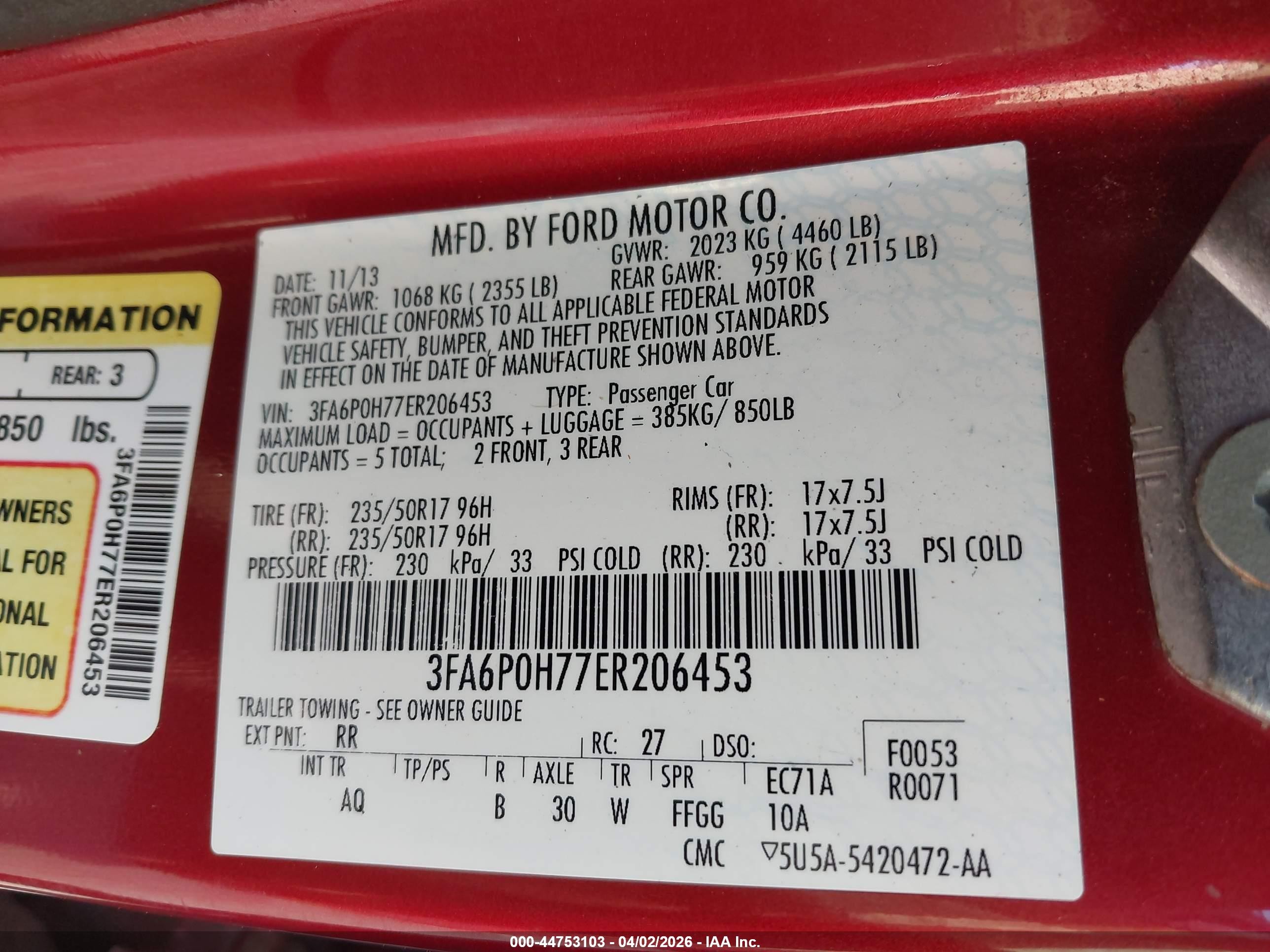 2014 Ford Fusion Se Красный vin: 3FA6P0H77ER206453