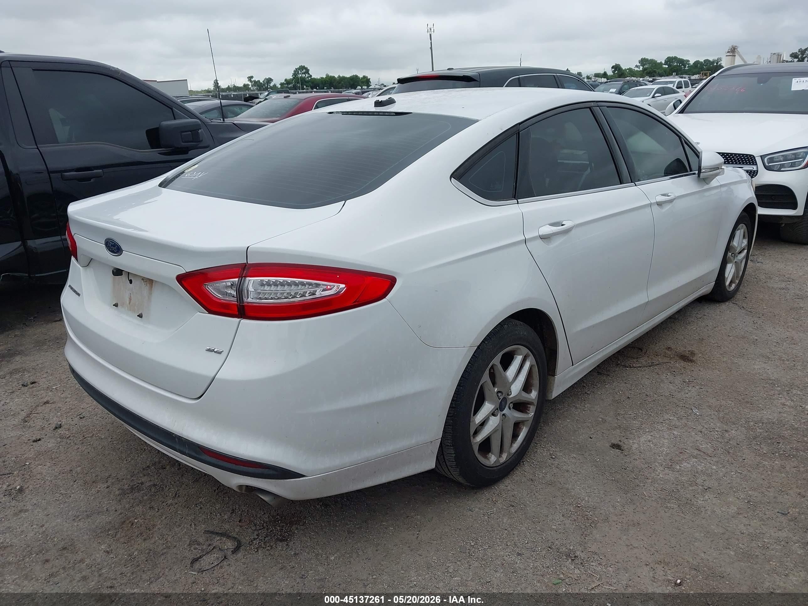 2014 Ford Fusion Se White vin: 3FA6P0H77ER363545