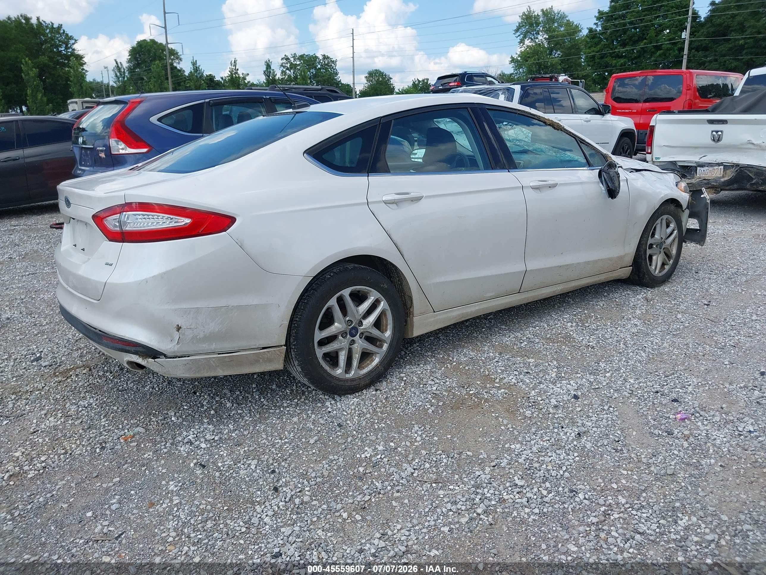 2015 Ford Fusion Se White vin: 3FA6P0H77FR293742