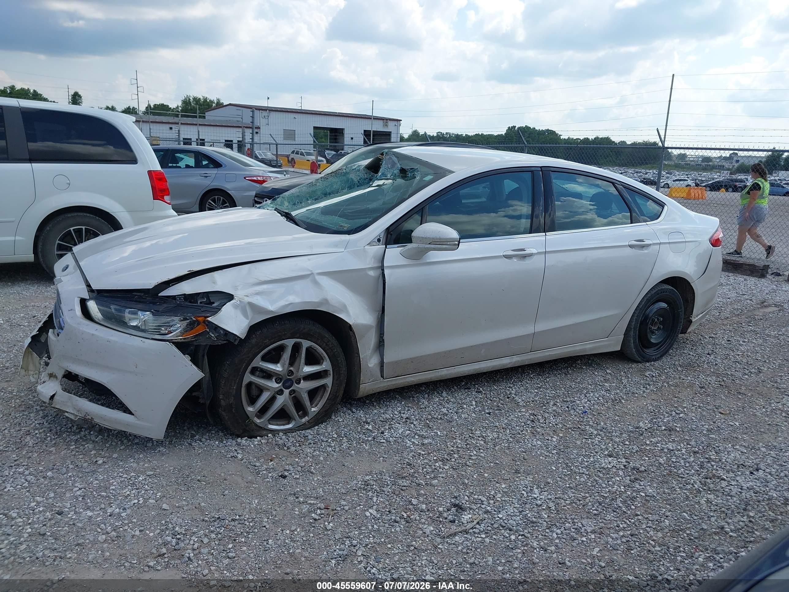 2015 Ford Fusion Se White vin: 3FA6P0H77FR293742