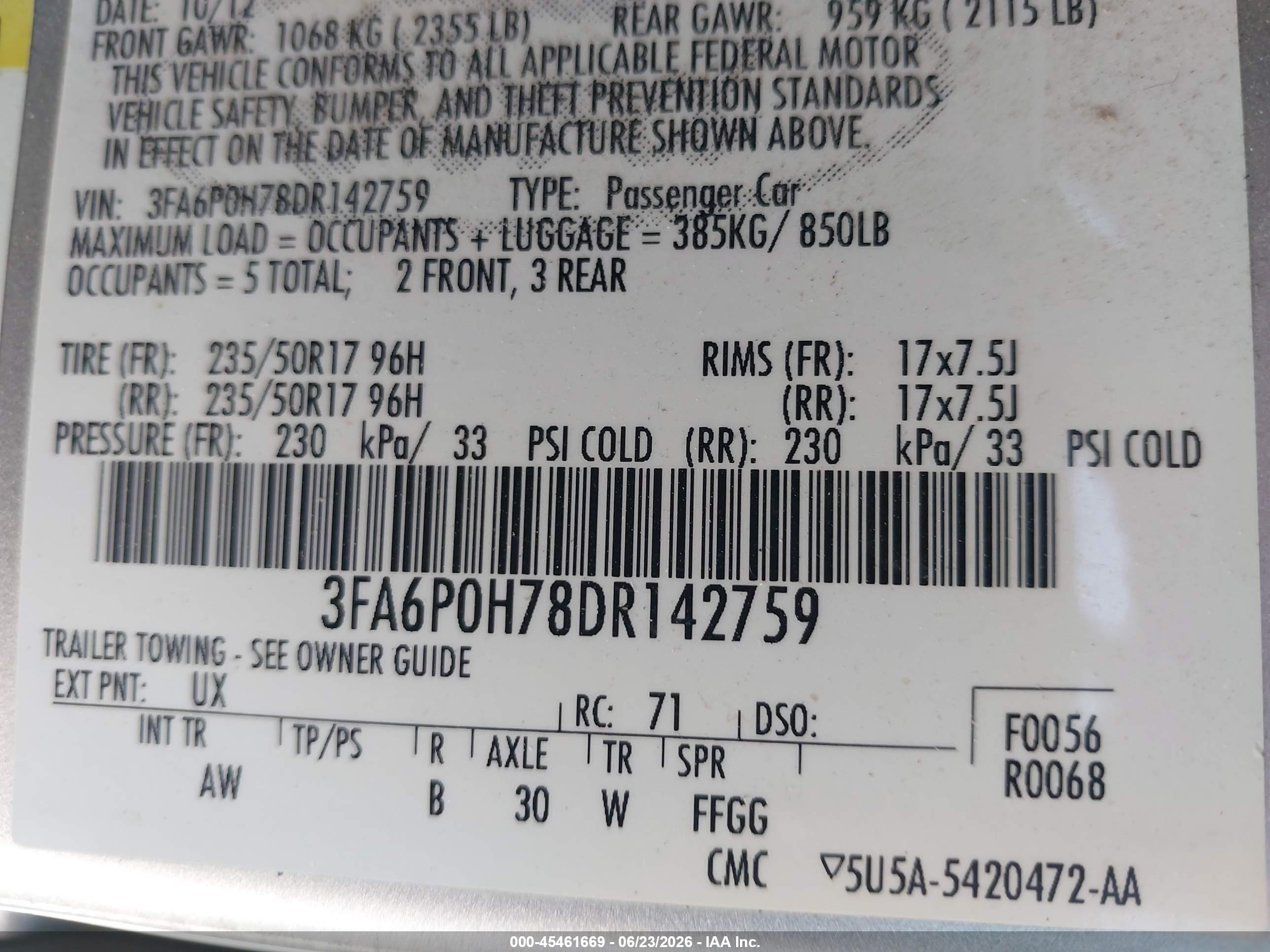 2013 Ford Fusion Se Silver vin: 3FA6P0H78DR142759