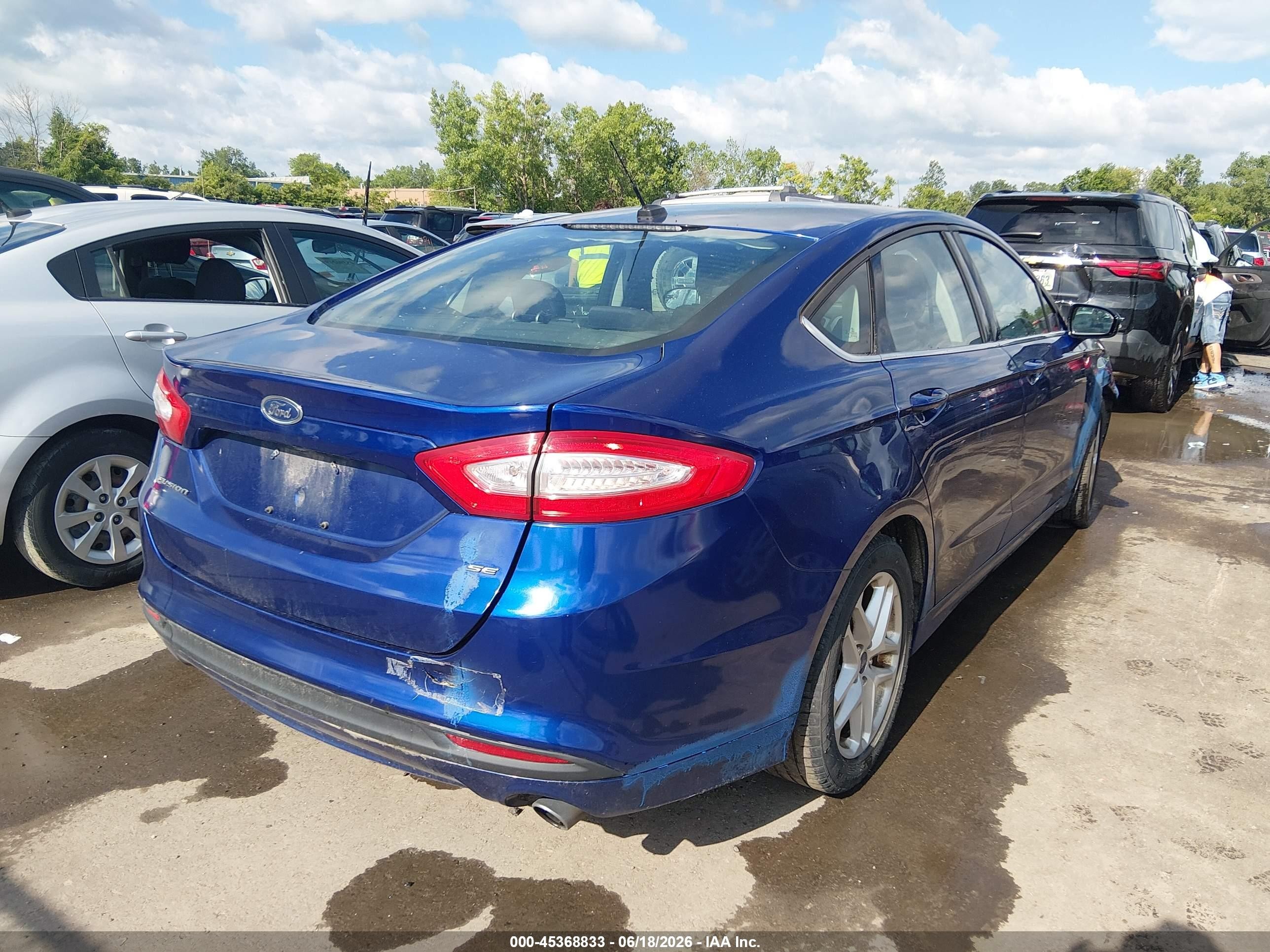 2013 Ford Fusion Se Синий vin: 3FA6P0H78DR214026