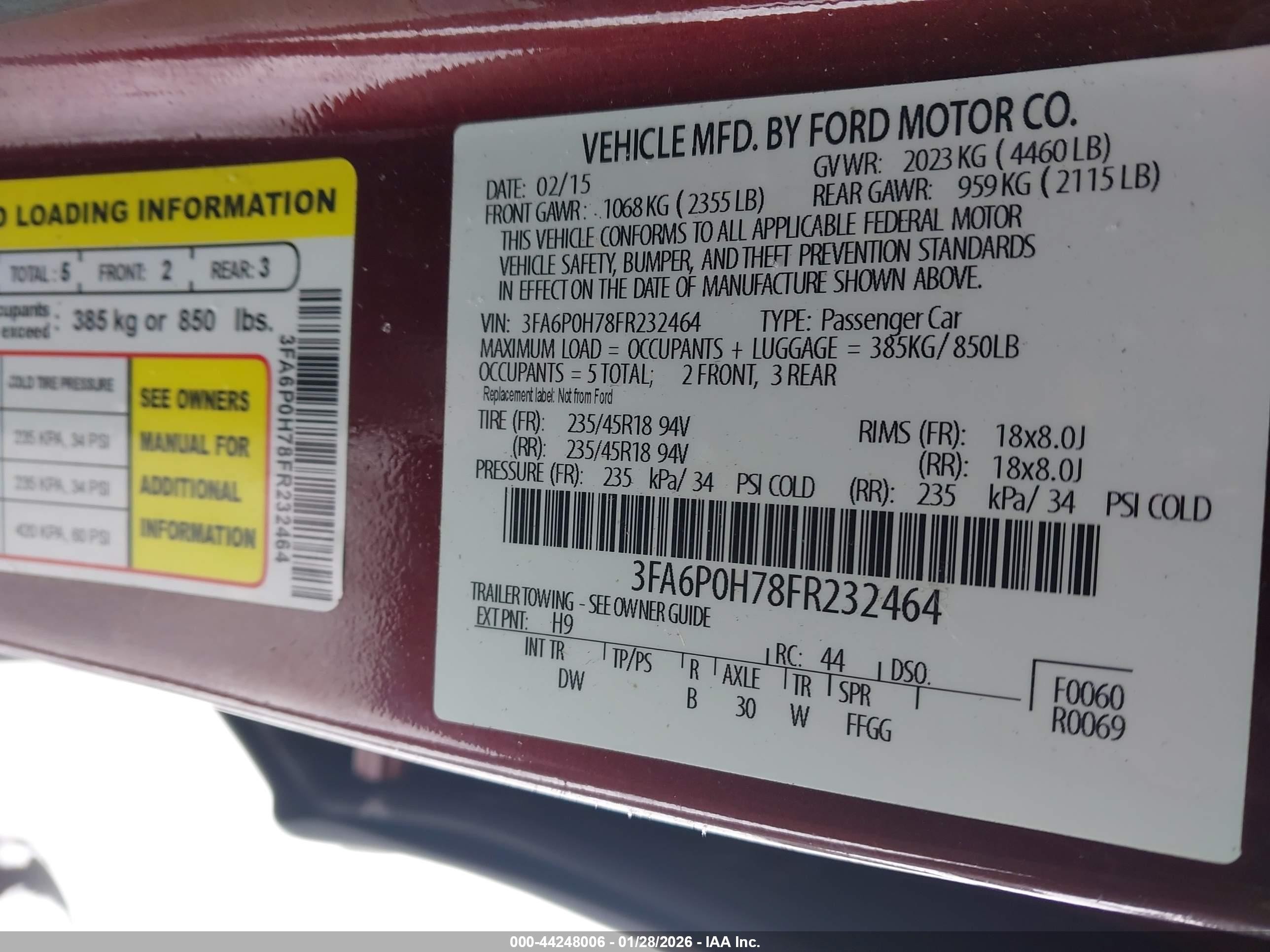 2015 Ford Fusion Se Brown vin: 3FA6P0H78FR232464