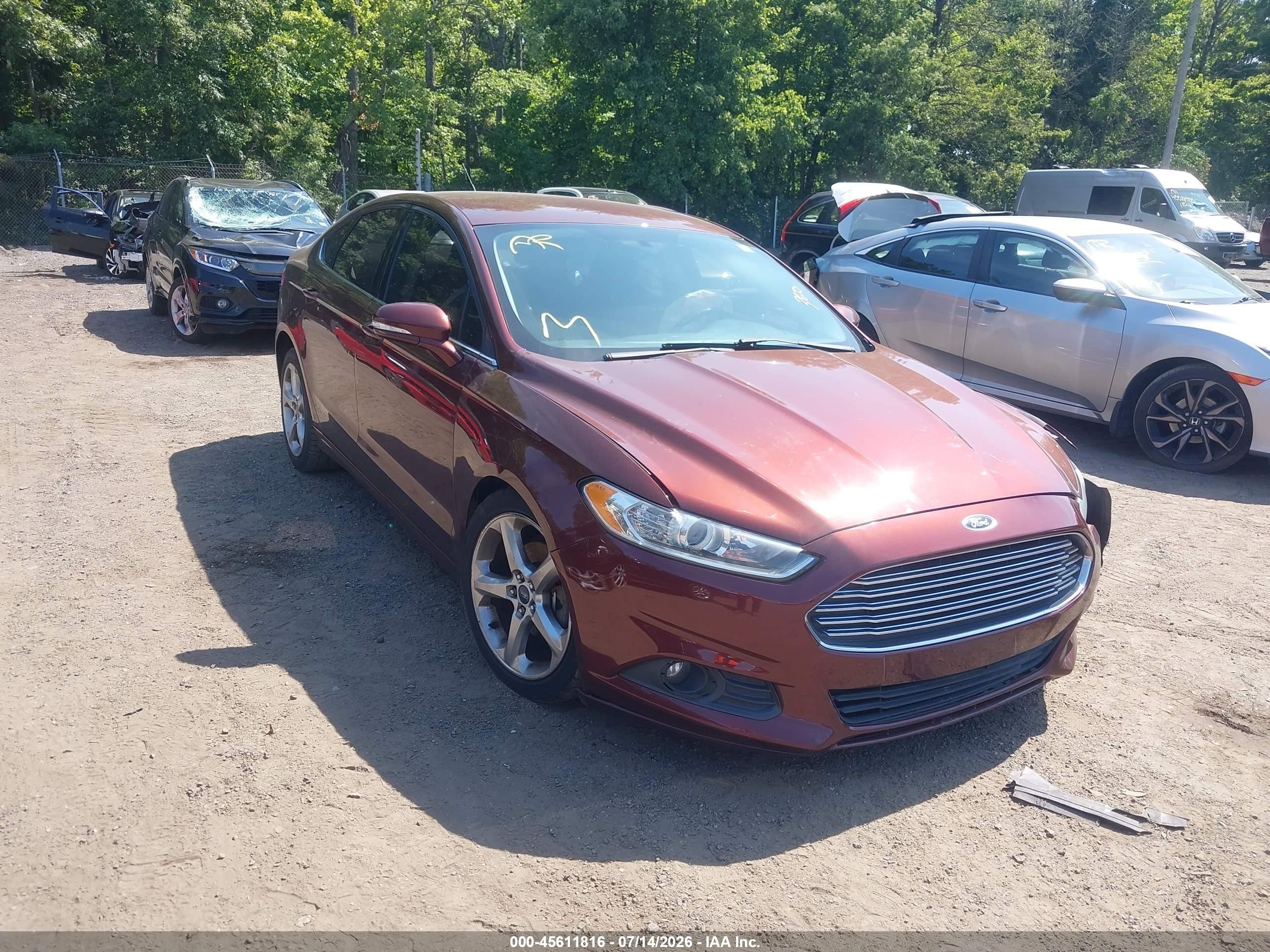2015 Ford Fusion Se Burgundy vin: 3FA6P0H78FR237597