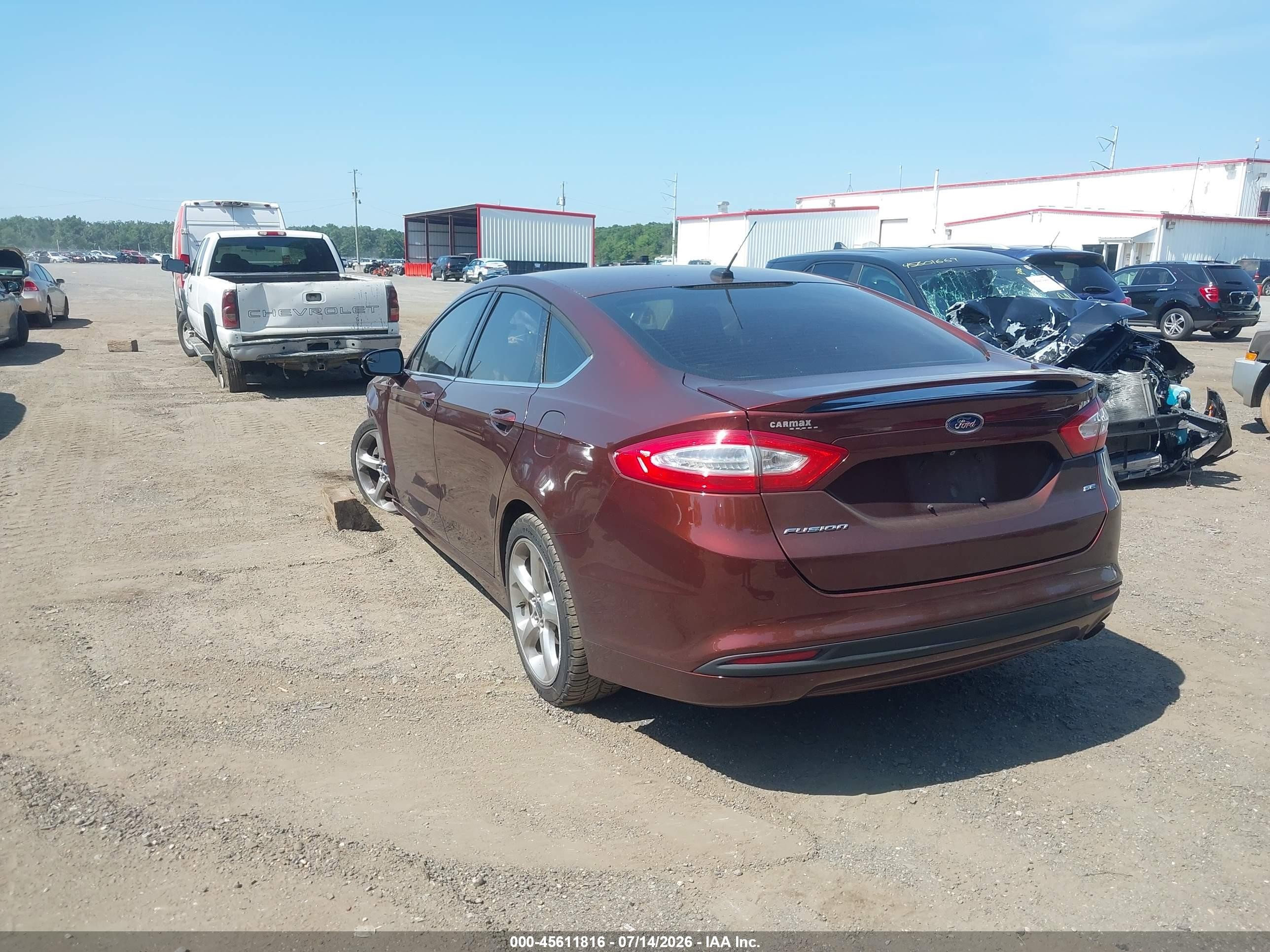 2015 Ford Fusion Se Burgundy vin: 3FA6P0H78FR237597
