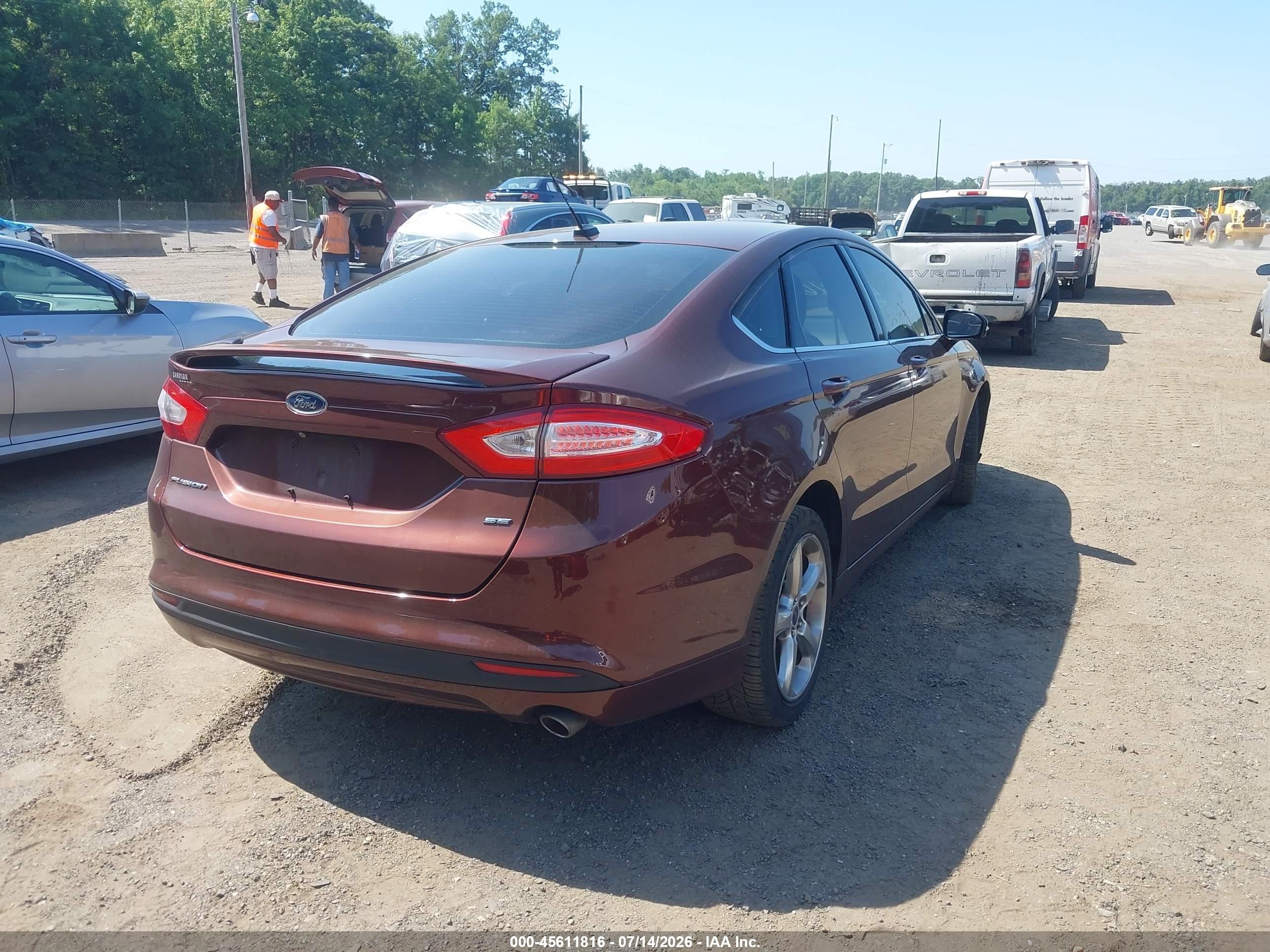 2015 Ford Fusion Se Burgundy vin: 3FA6P0H78FR237597