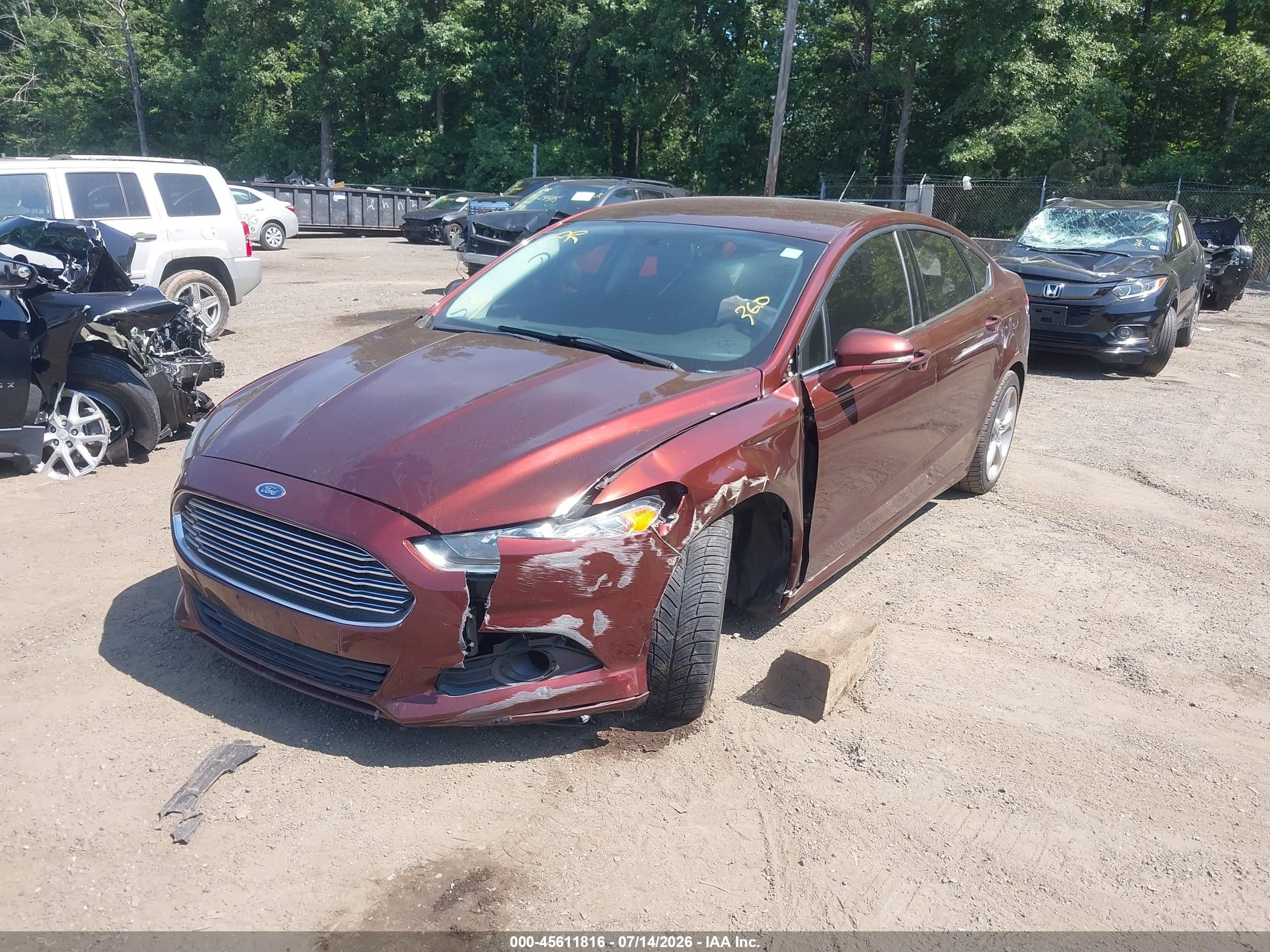 2015 Ford Fusion Se Burgundy vin: 3FA6P0H78FR237597