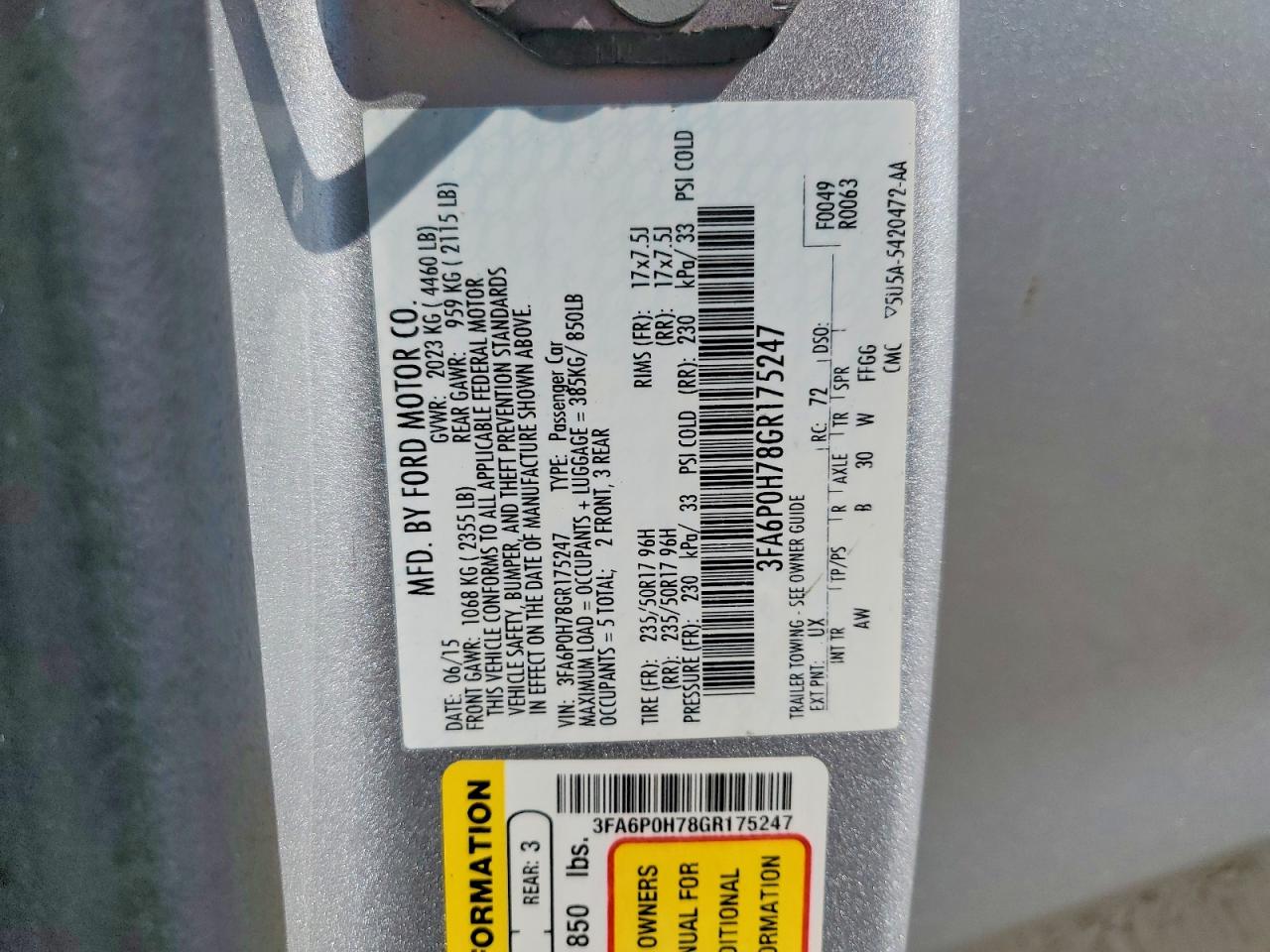 2016 Ford Fusion Se Silver vin: 3FA6P0H78GR175247