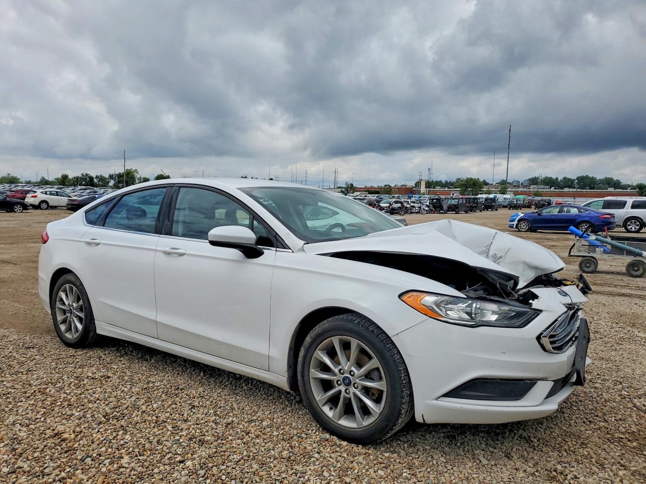2017 Ford Fusion Se White vin: 3FA6P0H78HR168302