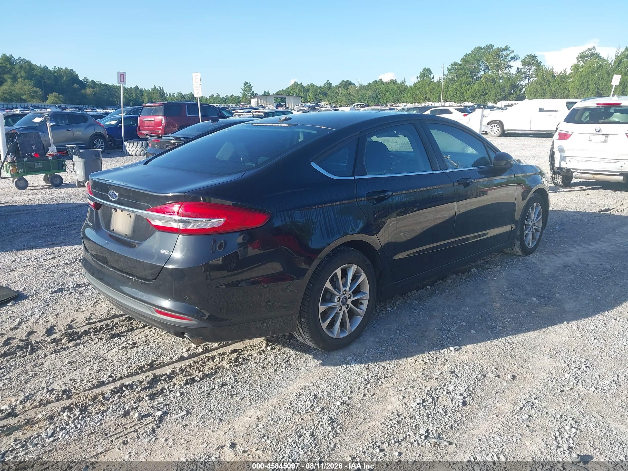 2017 Ford Fusion Se Black vin: 3FA6P0H78HR392833