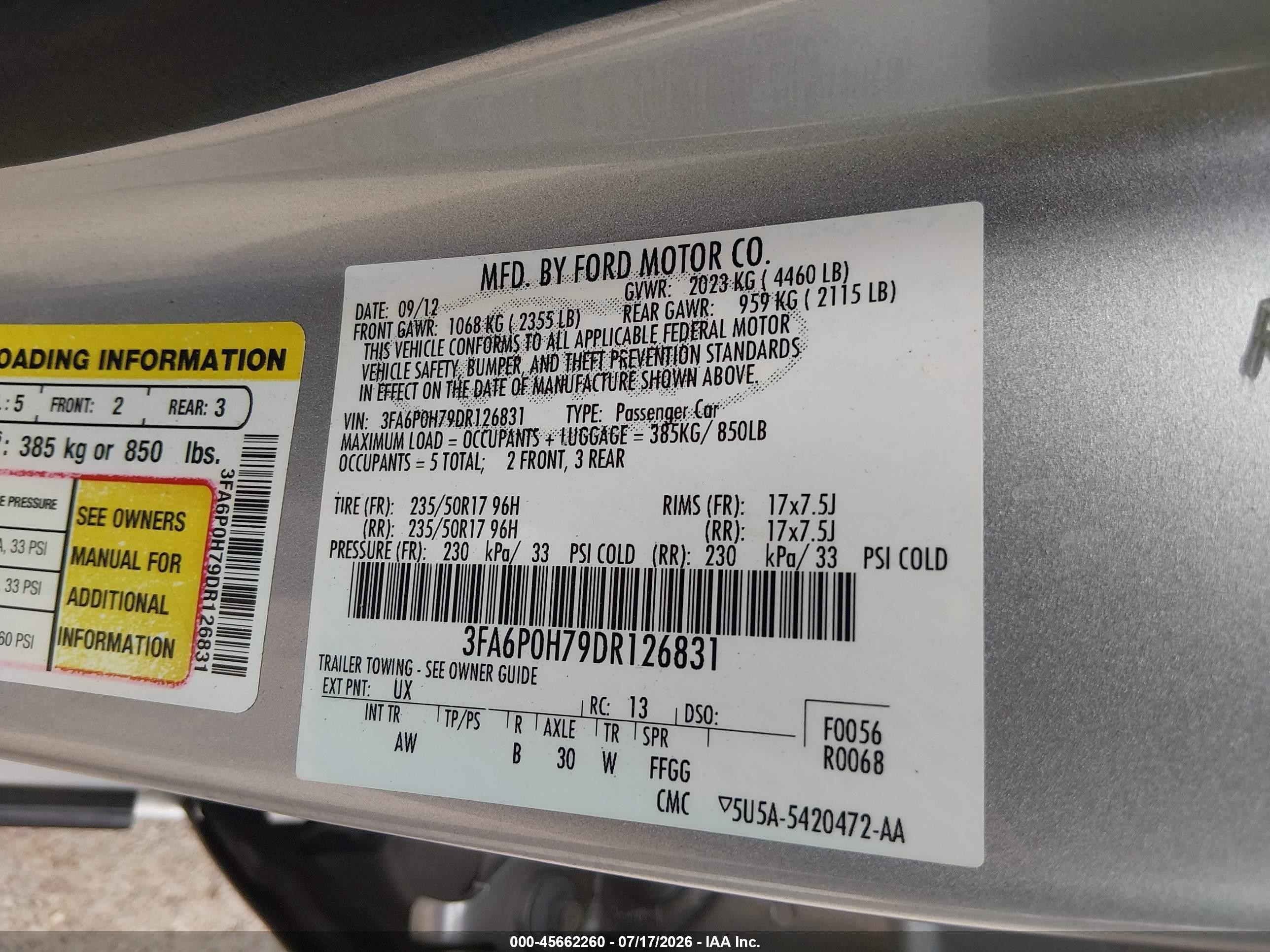2013 Ford Fusion Se Silver vin: 3FA6P0H79DR126831