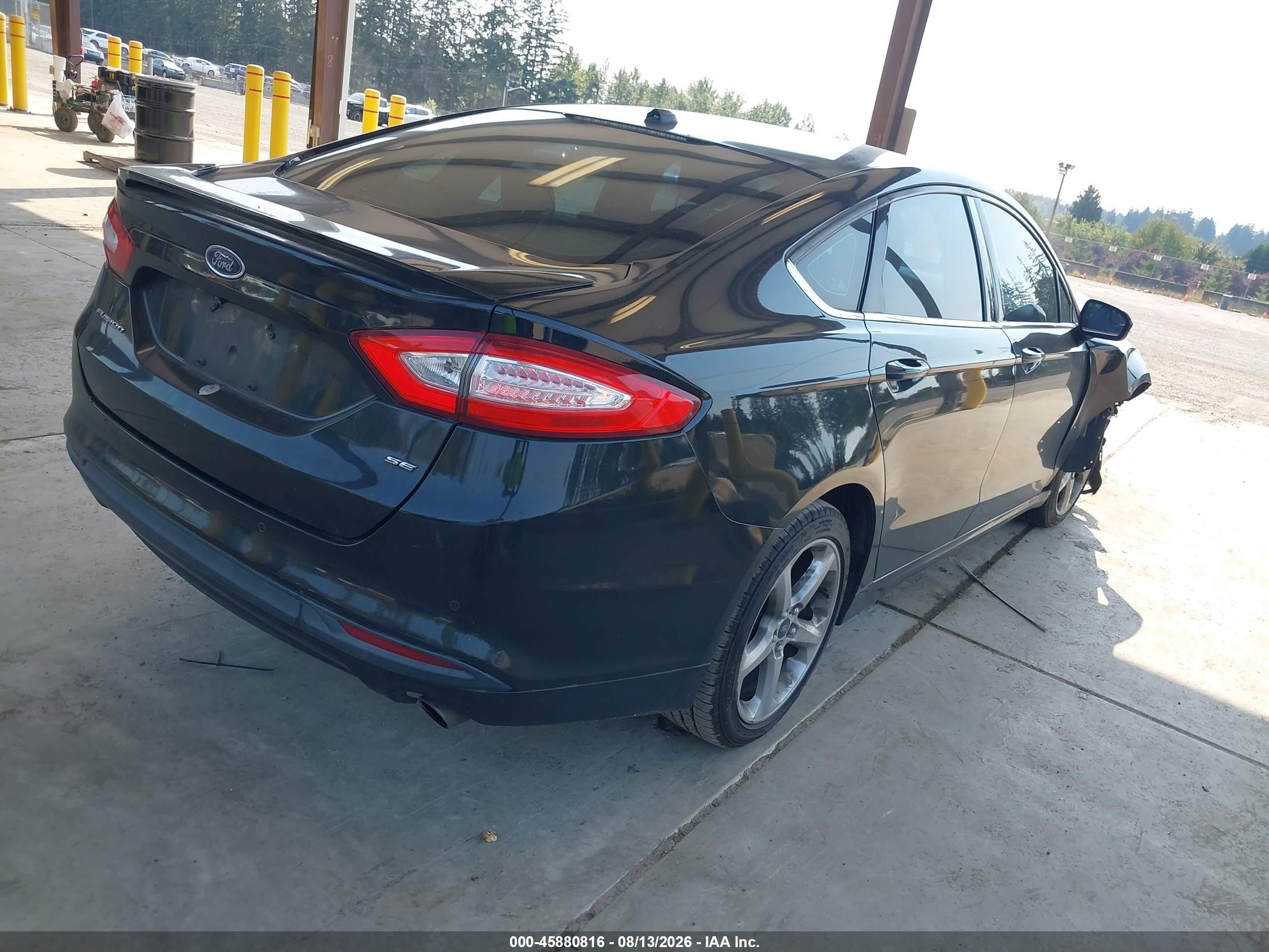 2013 Ford Fusion Se Black vin: 3FA6P0H79DR326334