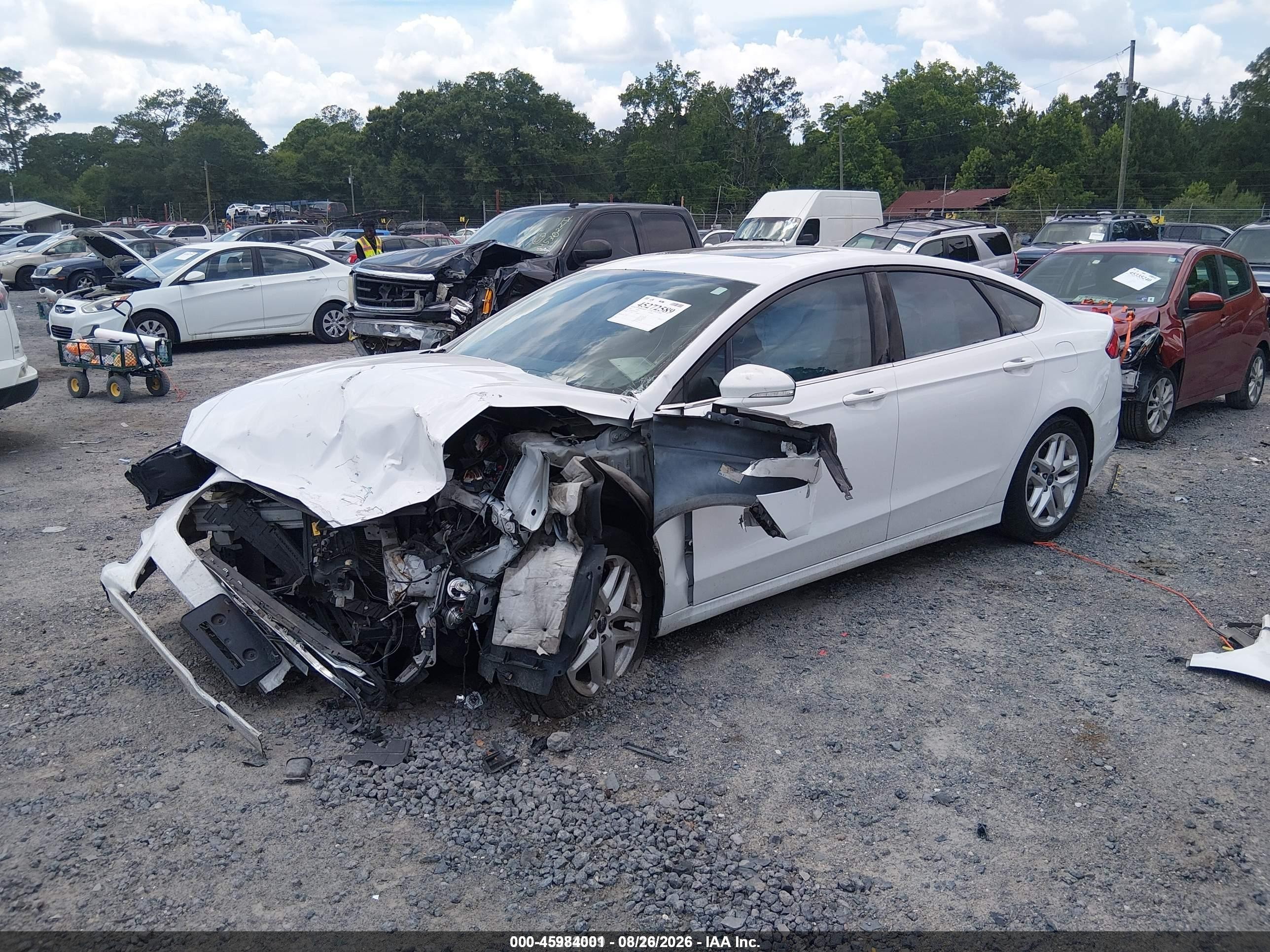 2014 Ford Fusion Se White vin: 3FA6P0H79ER358203