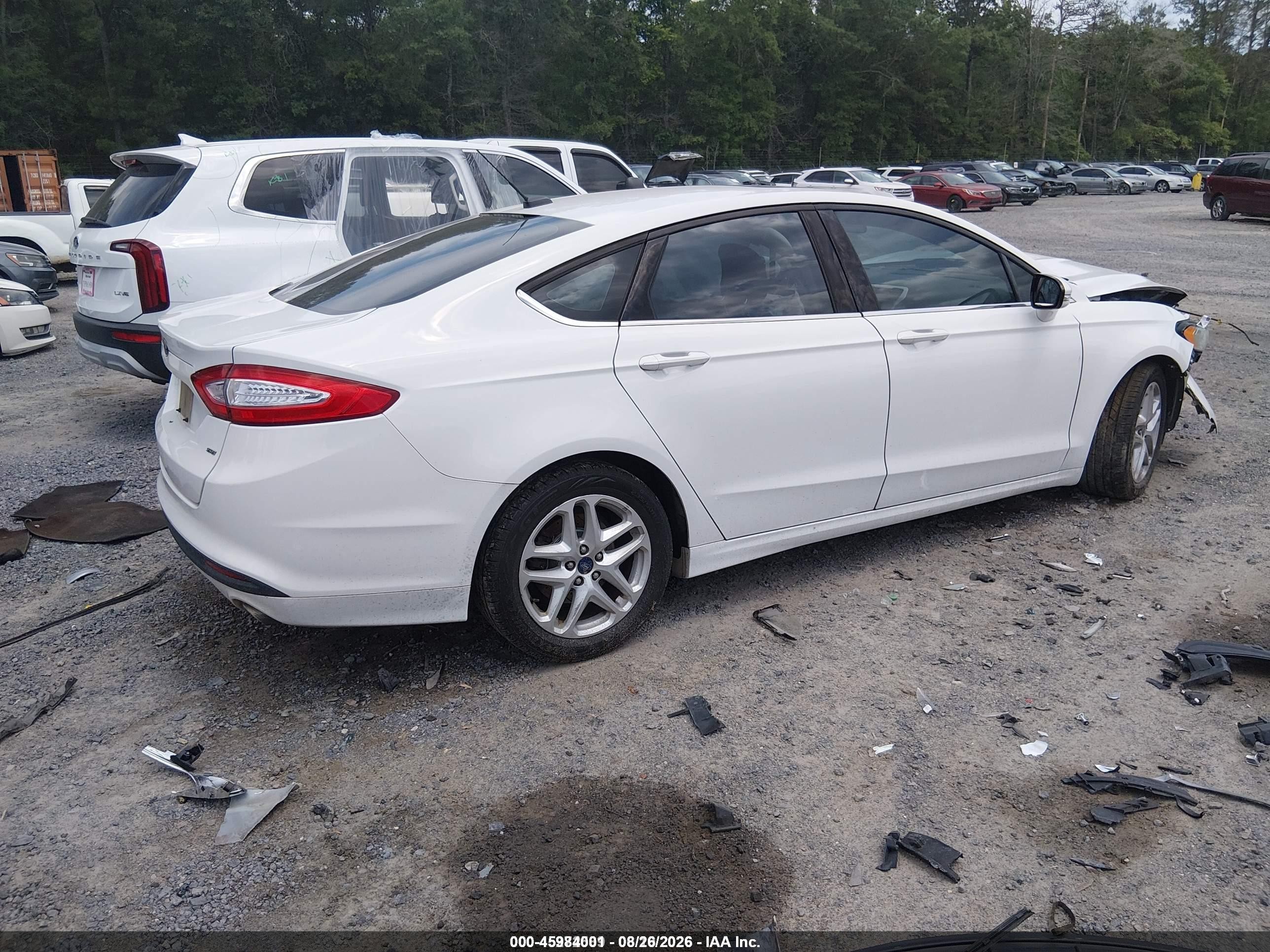 2014 Ford Fusion Se White vin: 3FA6P0H79ER358203