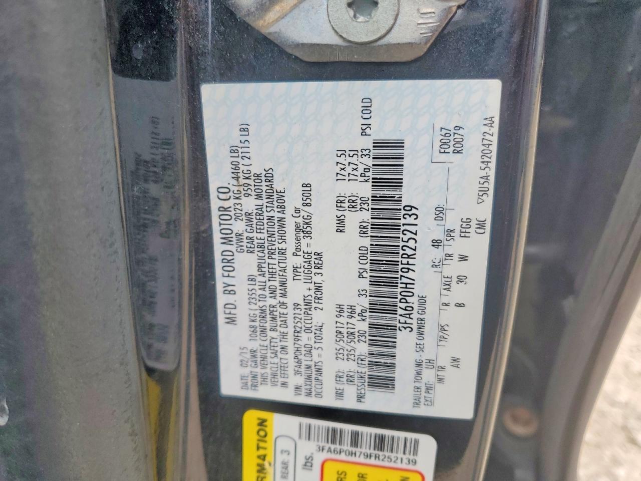 2015 Ford Fusion Se Black vin: 3FA6P0H79FR252139