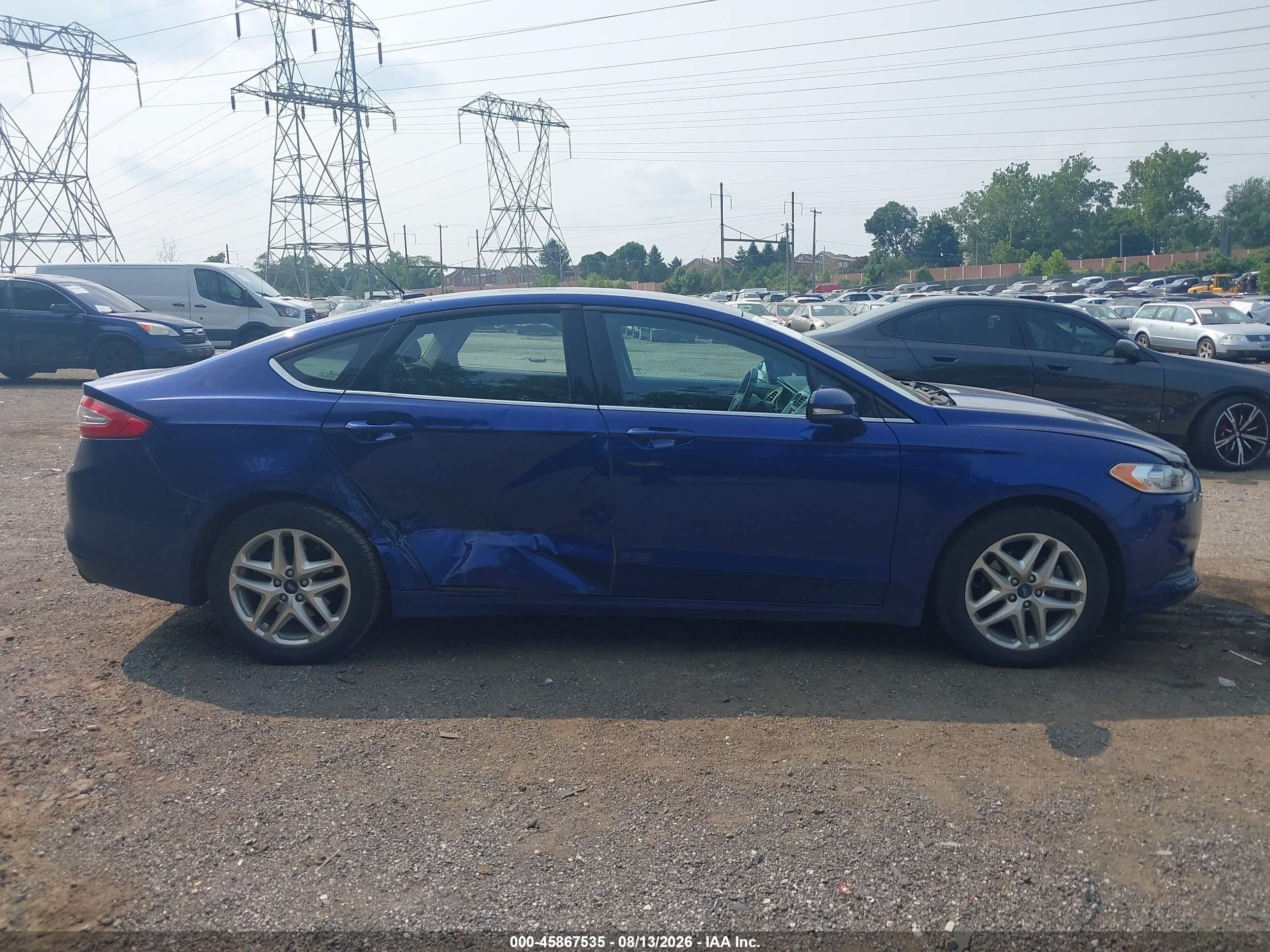 2013 Ford Fusion Se Синий vin: 3FA6P0H7XDR149406