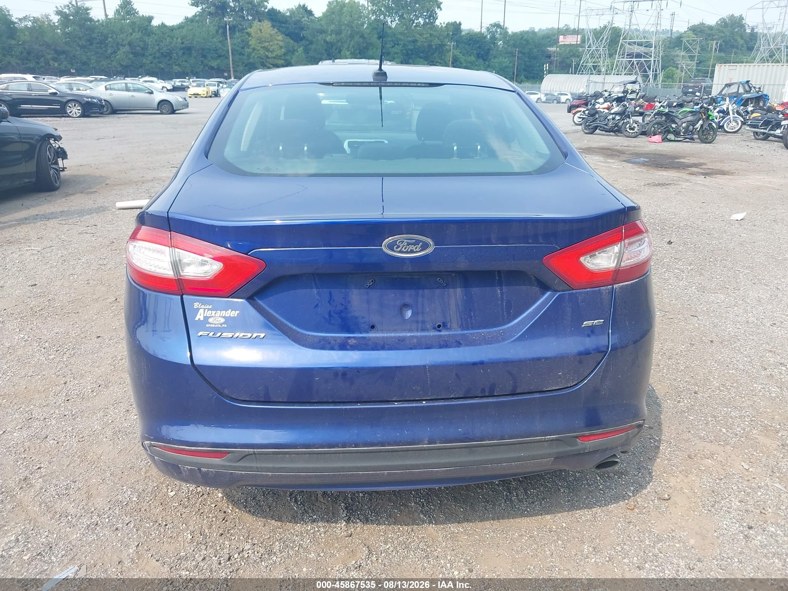 2013 Ford Fusion Se Синий vin: 3FA6P0H7XDR149406