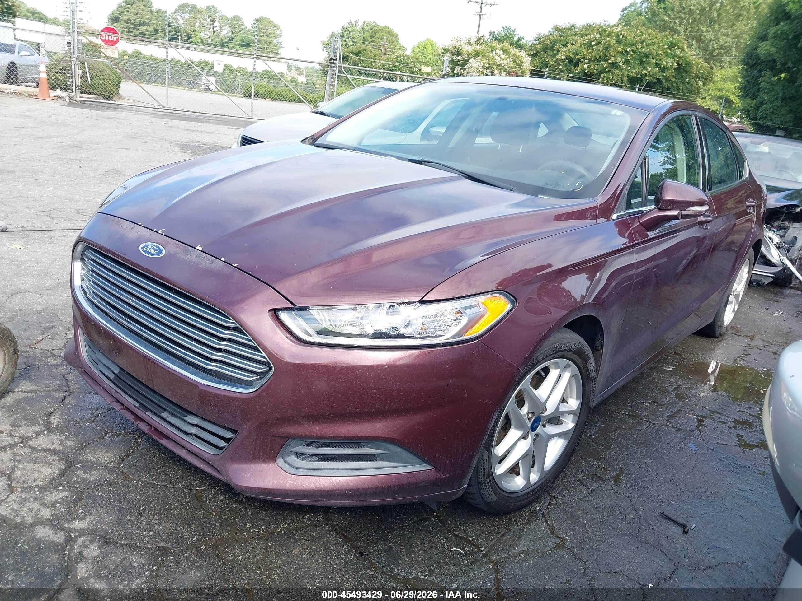 2013 Ford Fusion Se Burgundy vin: 3FA6P0H7XDR223214