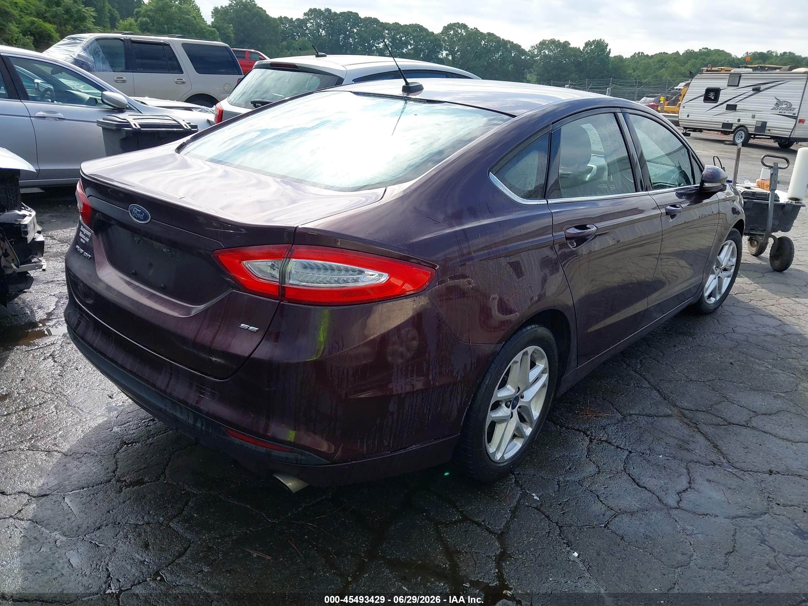 2013 Ford Fusion Se Burgundy vin: 3FA6P0H7XDR223214